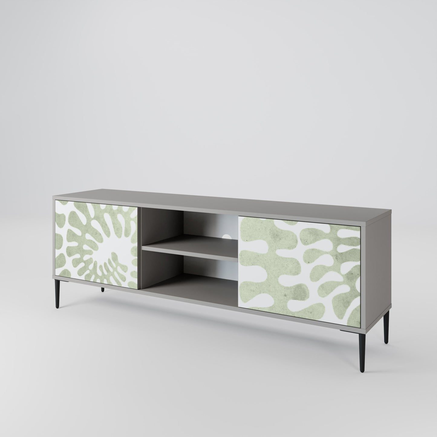 HELIX DANCE 2-Door TV Stand in Grey Finish