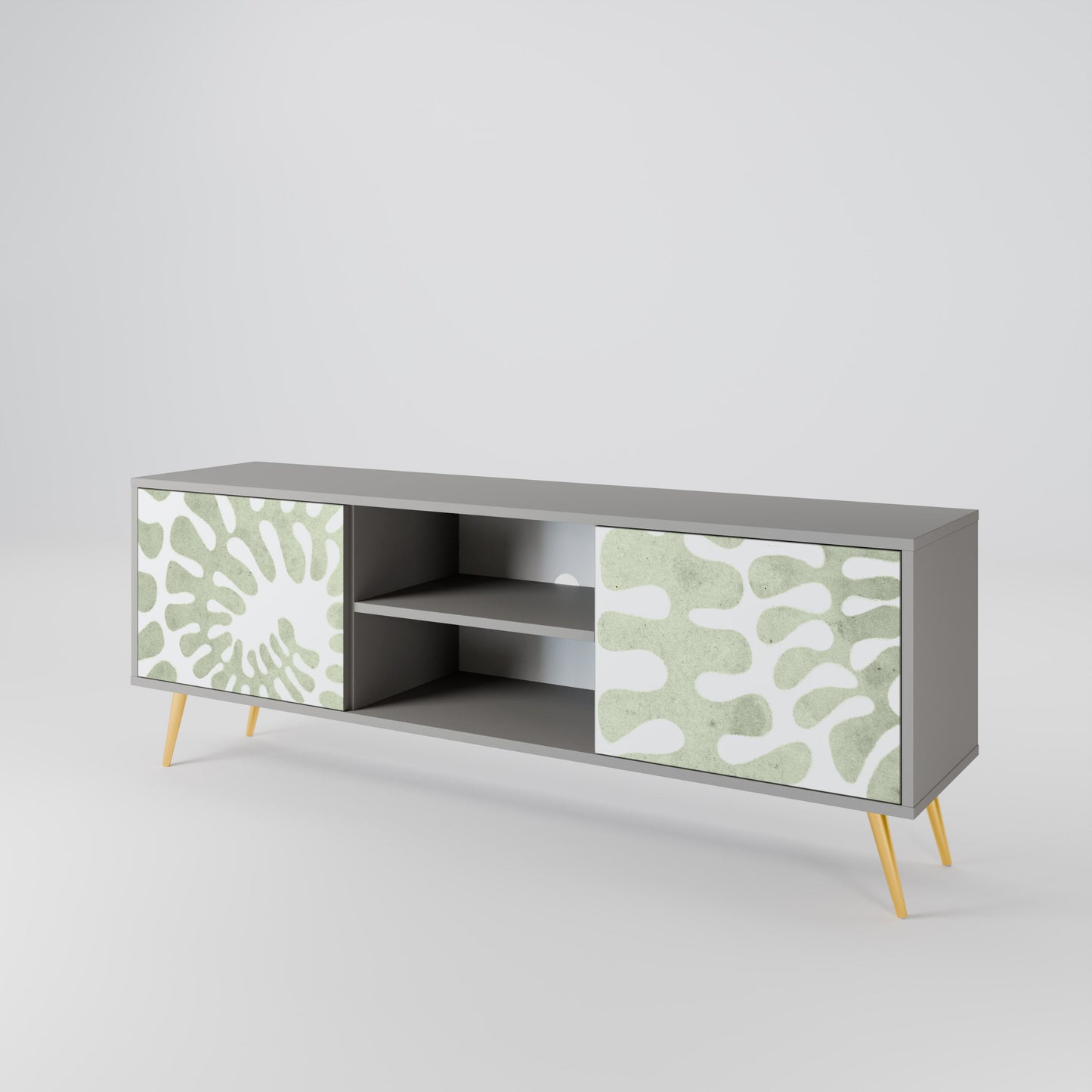 HELIX DANCE 2-Door TV Stand in Grey Finish