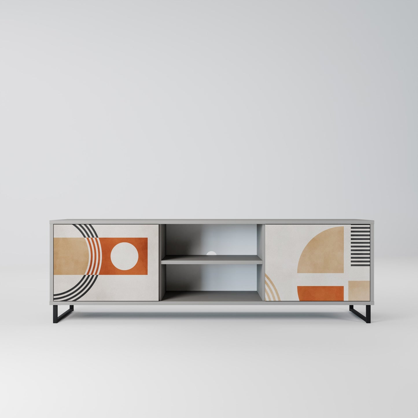 SPACE AROUND 2-Door TV Stand in Grey Finish