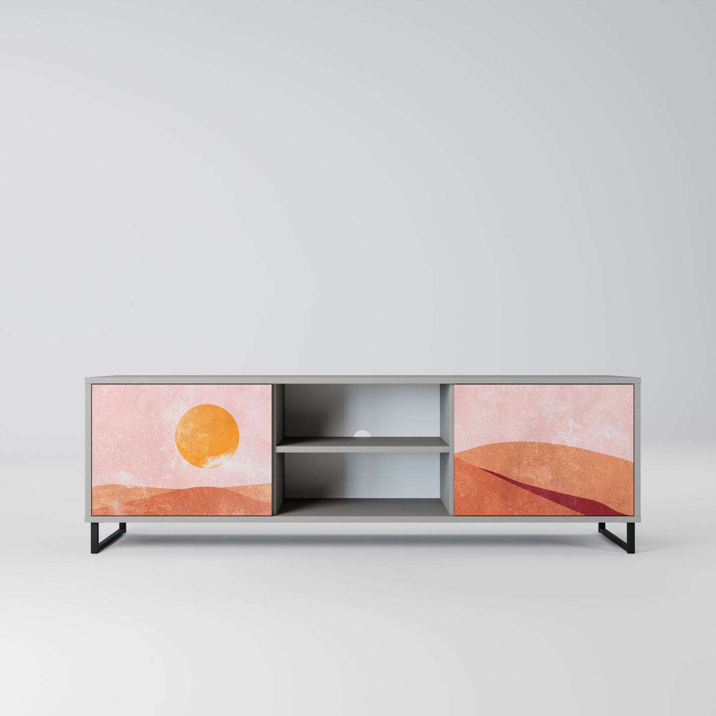 Mobile TV LUMINOUS SUNLIGHT a 2 ante con finitura grigia