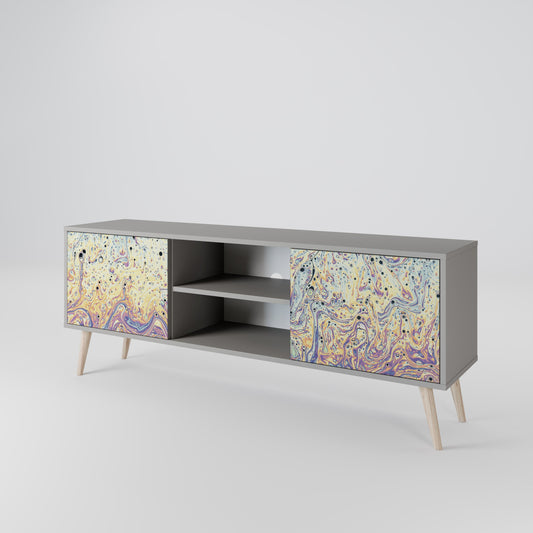 MOSAIC OF COLORS 2-Door TV Stand in Grey Finish