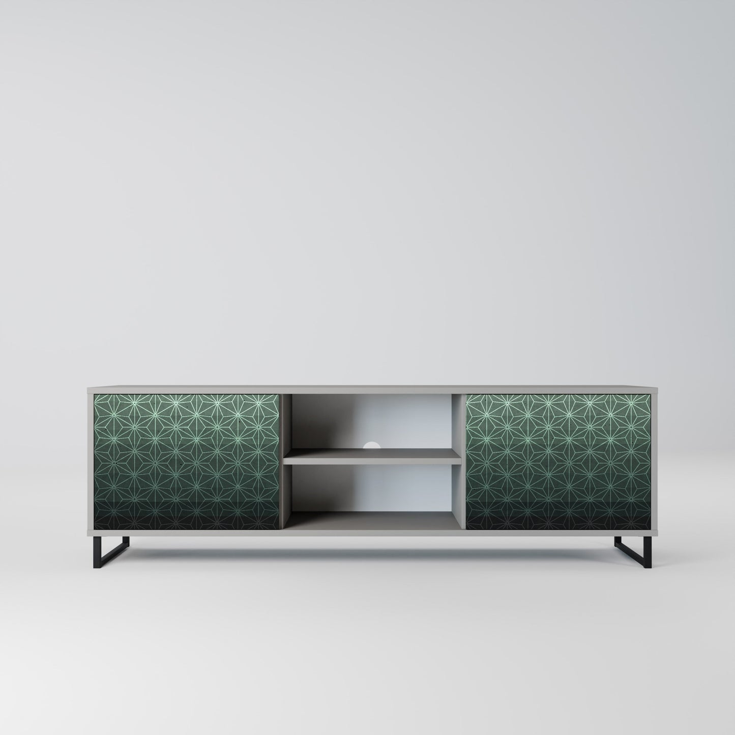 ORNAMENTAL GLIMMER 2-Door TV Stand in Grey Finish