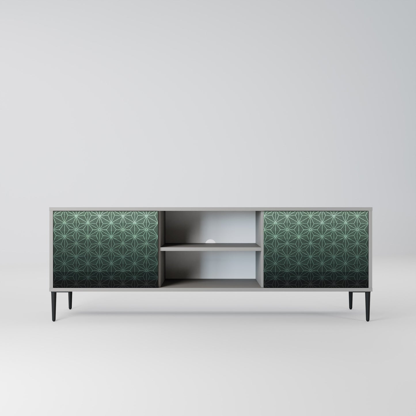 ORNAMENTAL GLIMMER 2-Door TV Stand in Grey Finish
