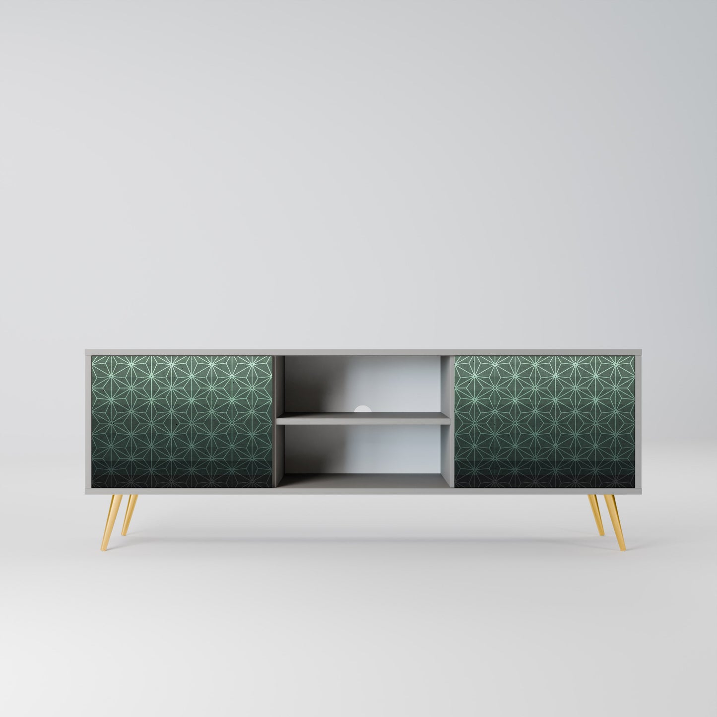 ORNAMENTAL GLIMMER 2-Door TV Stand in Grey Finish