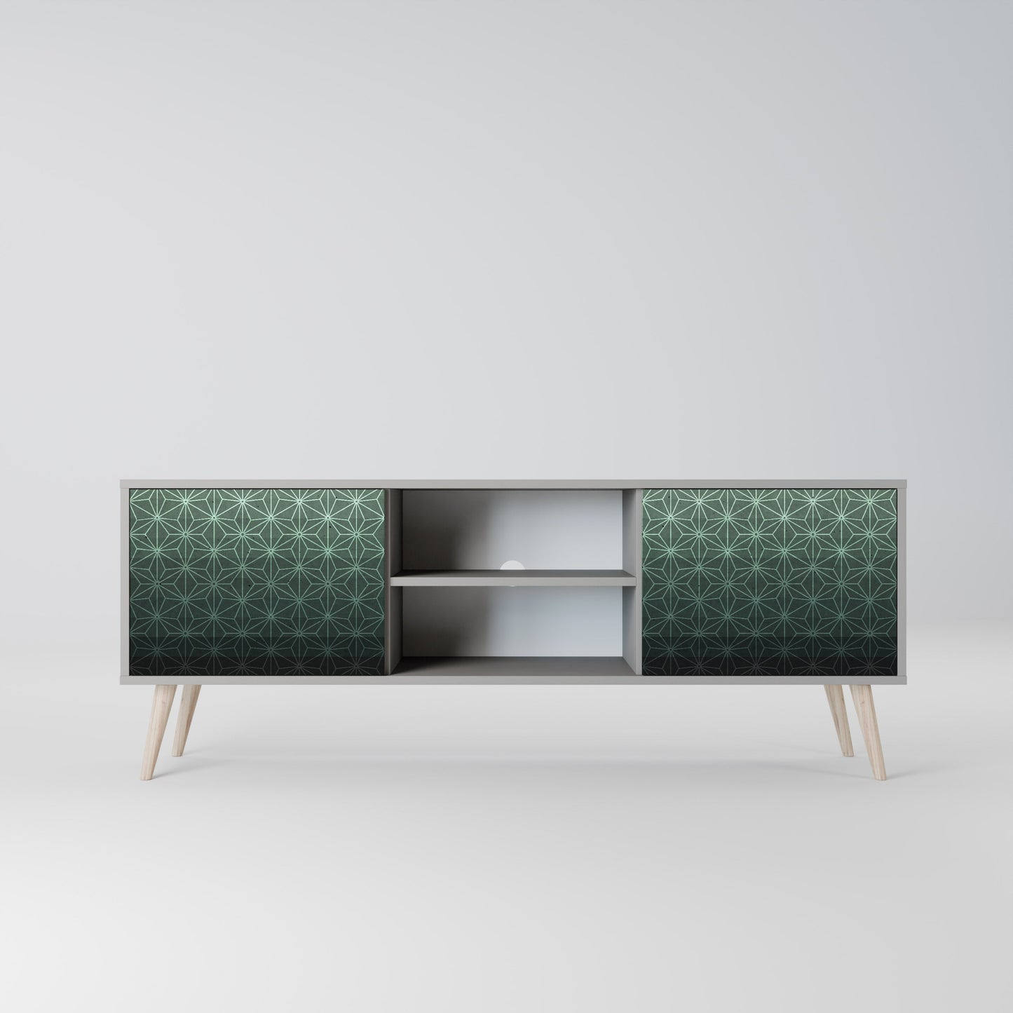 ORNAMENTAL GLIMMER 2-Door TV Stand in Grey Finish