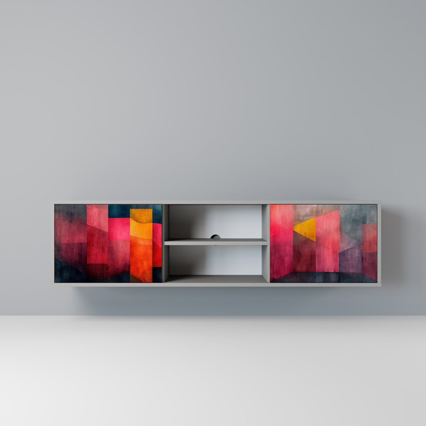 COLORFUL SOUNDS 2-Door TV Stand in Grey Finish