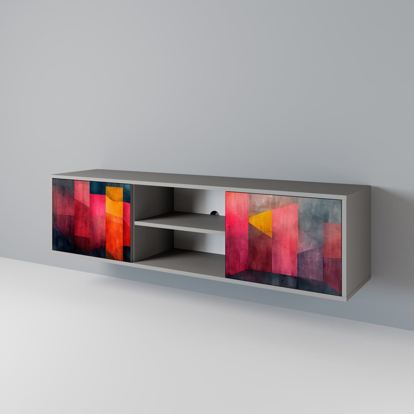 COLORFUL SOUNDS 2-Door TV Stand in Grey Finish