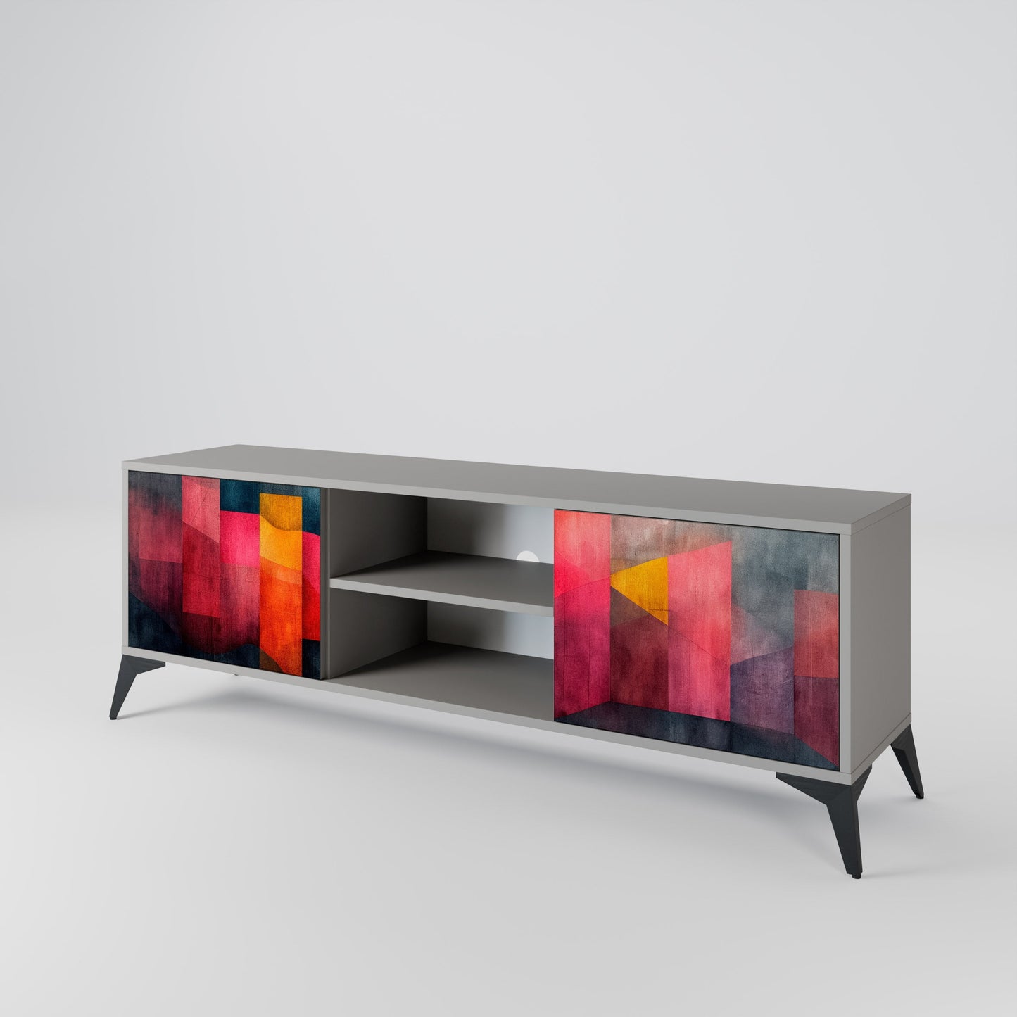 COLORFUL SOUNDS 2-Door TV Stand in Grey Finish