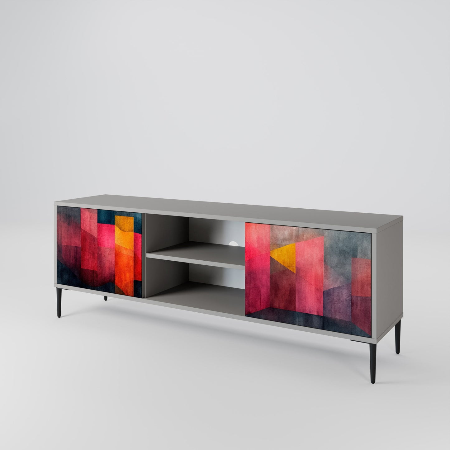 COLORFUL SOUNDS 2-Door TV Stand in Grey Finish