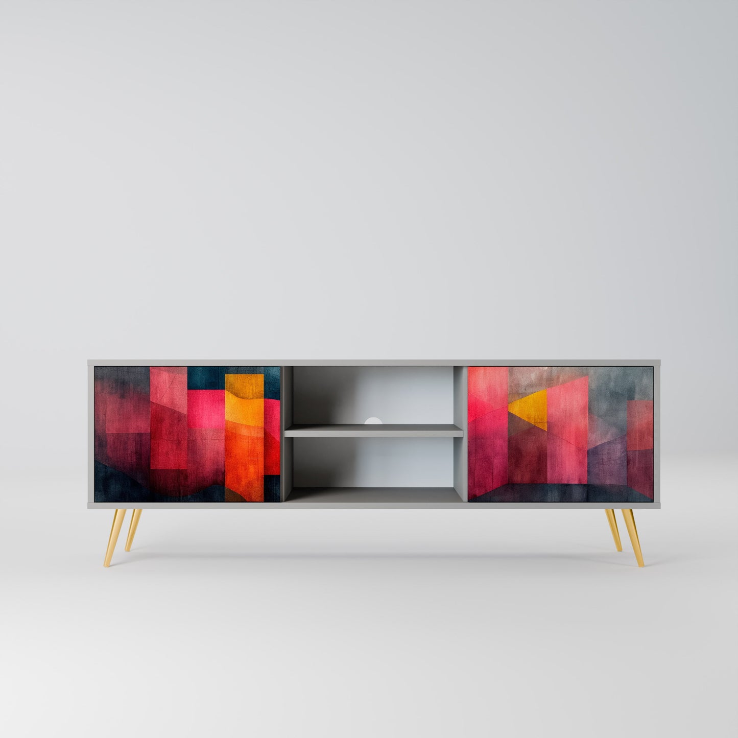 COLORFUL SOUNDS 2-Door TV Stand in Grey Finish