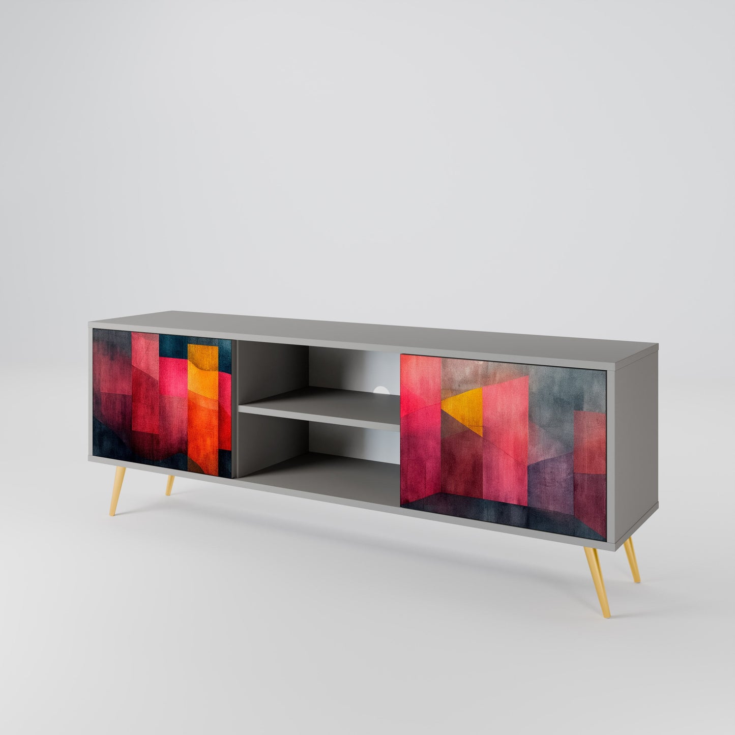 COLORFUL SOUNDS 2-Door TV Stand in Grey Finish