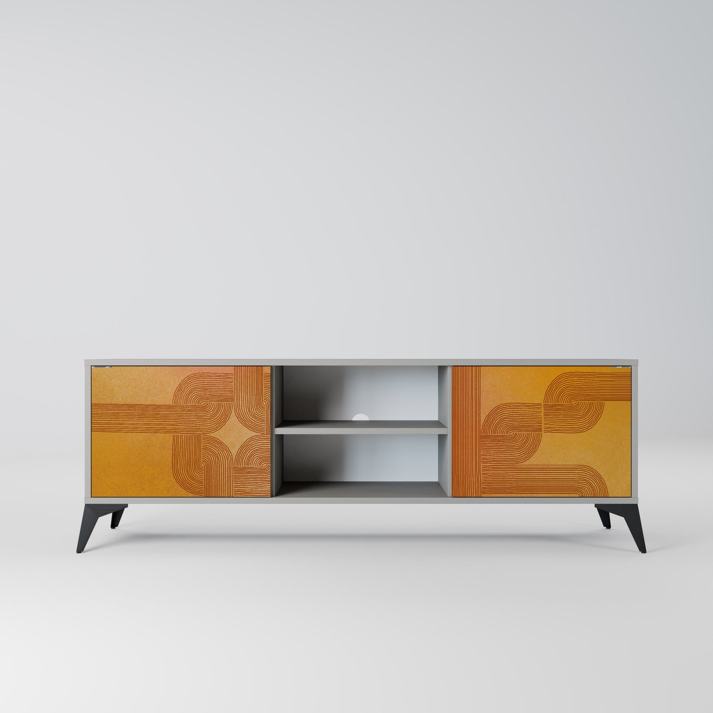 STRENGTHENING RELATION 2-Door TV Stand in Grey Finish