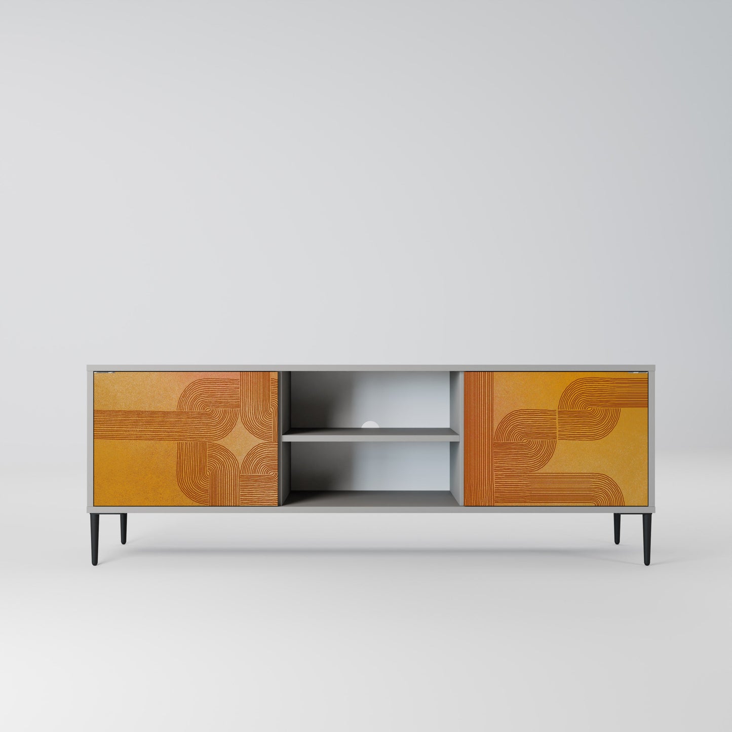 STRENGTHENING RELATION 2-Door TV Stand in Grey Finish