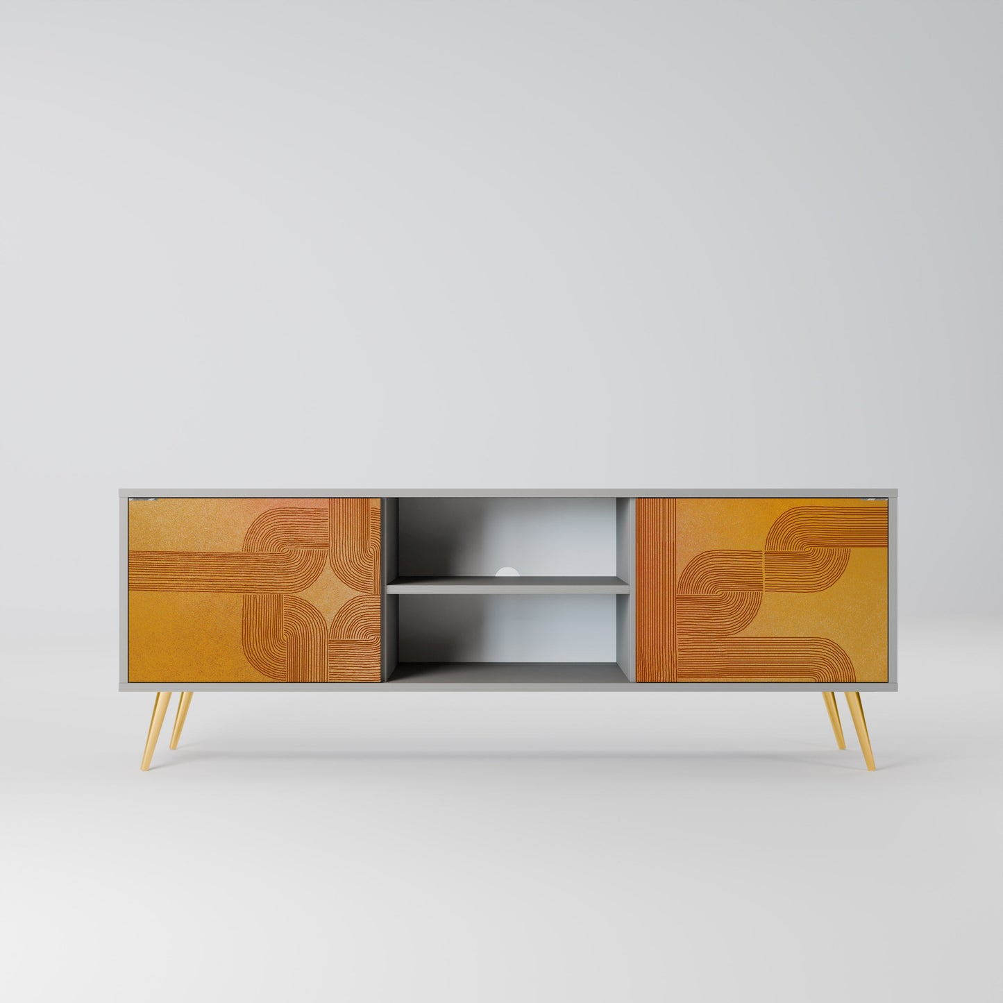 STRENGTHENING RELATION 2-Door TV Stand in Grey Finish