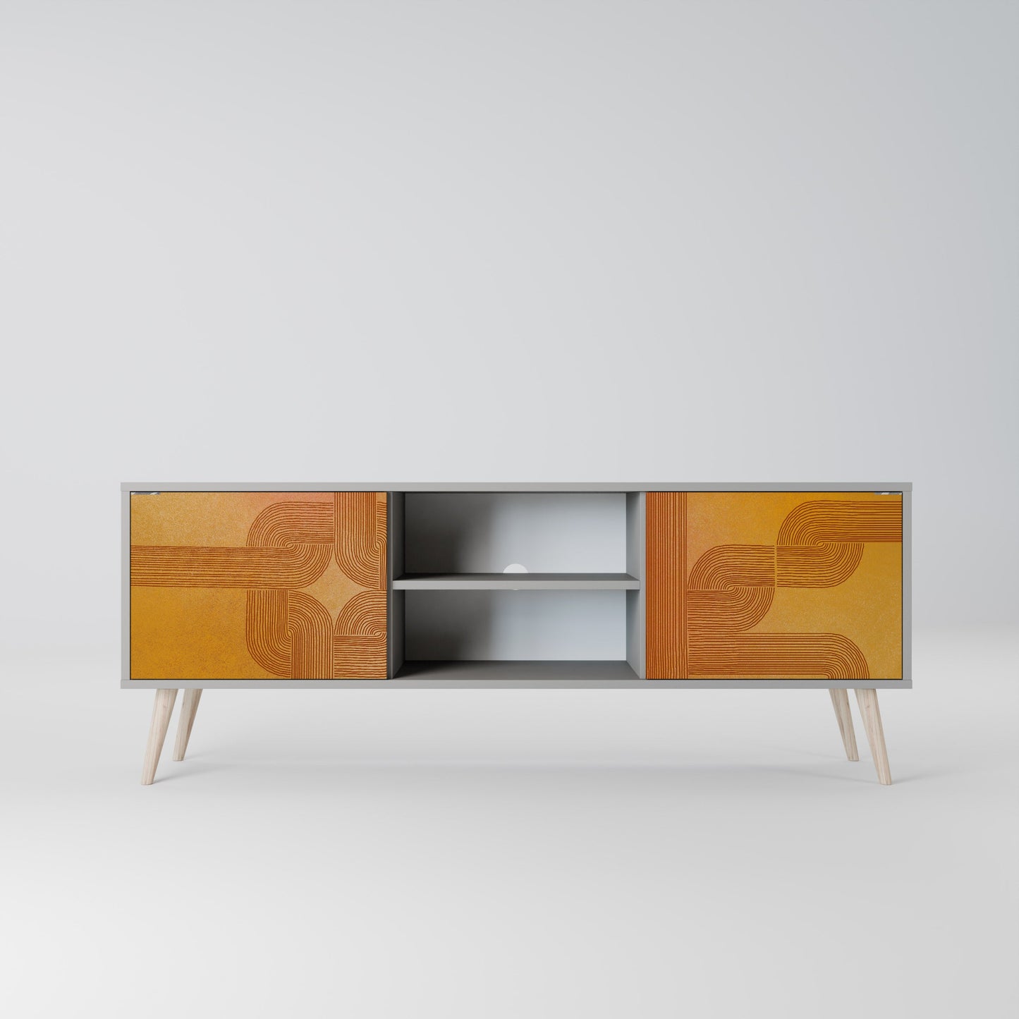 STRENGTHENING RELATION 2-Door TV Stand in Grey Finish