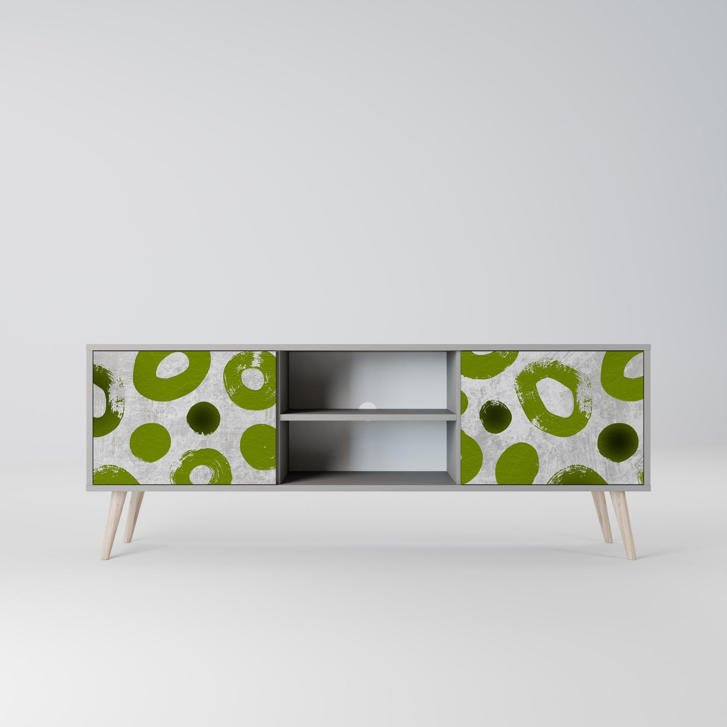 GREEN RHAPSODY 2-Door TV Stand in Grey Finish