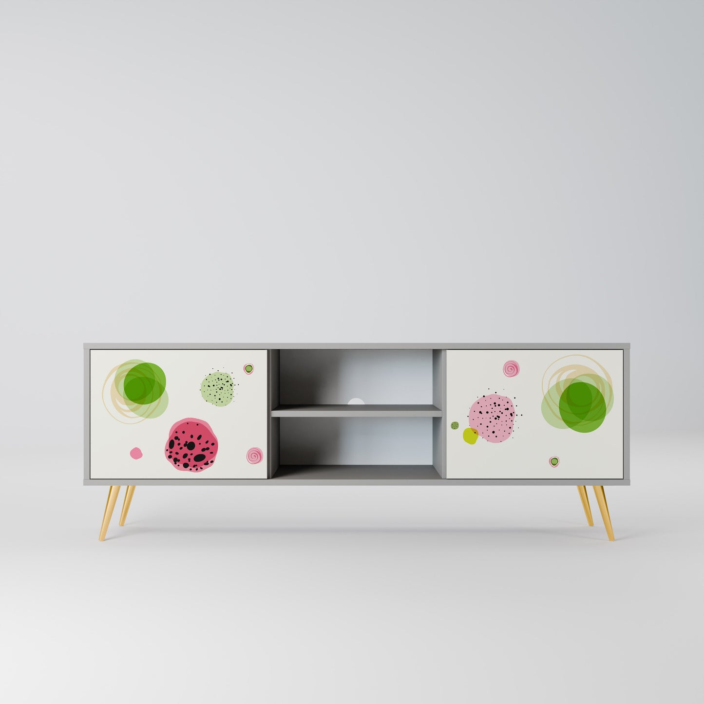 COLORFUL COSMOS 2-Door TV Stand in Grey Finish