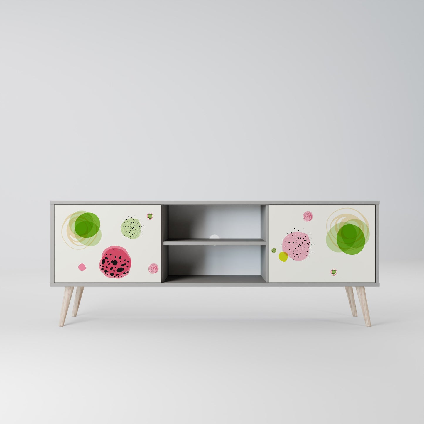 COLORFUL COSMOS 2-Door TV Stand in Grey Finish