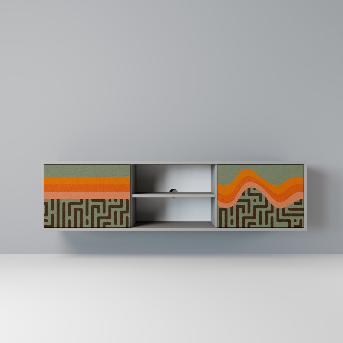 SIMPLE SOLUTIONS 2-Door TV Stand in Grey Finish