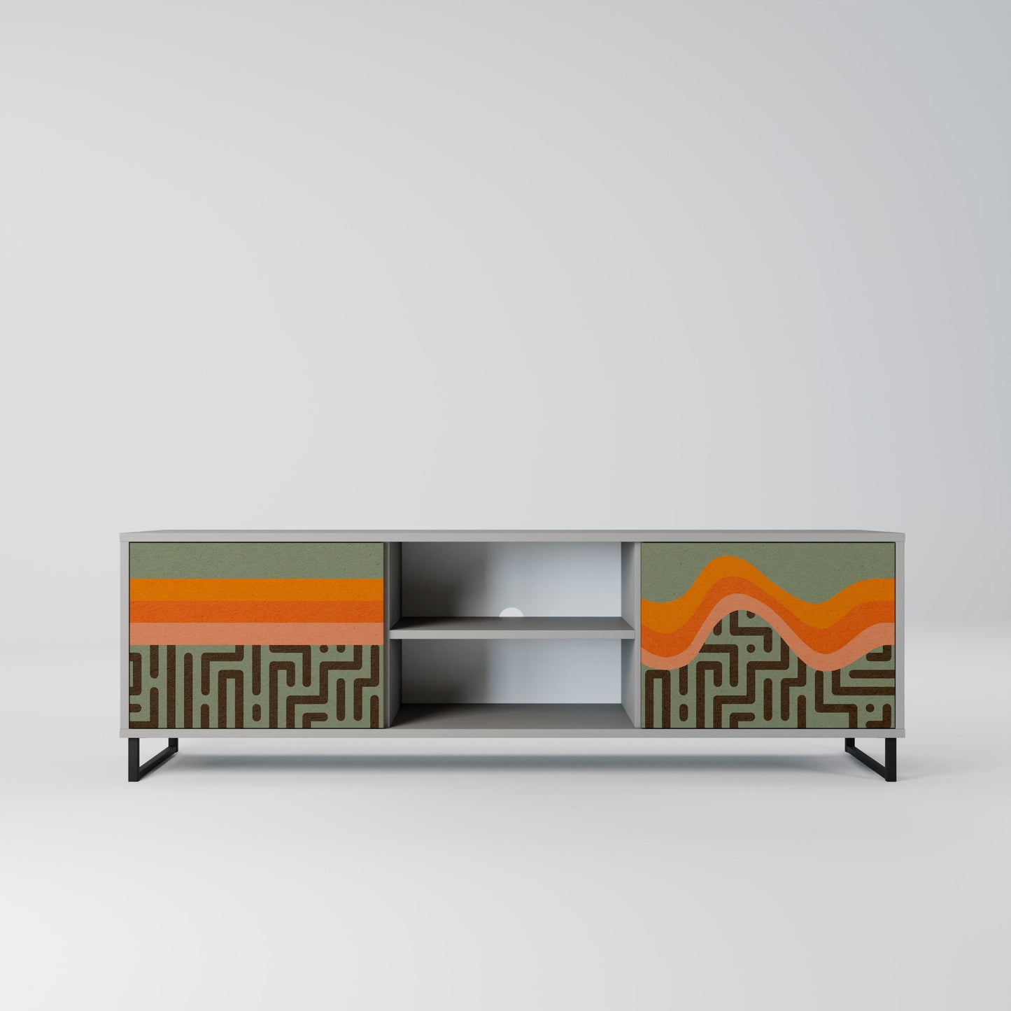 SIMPLE SOLUTIONS 2-Door TV Stand in Grey Finish