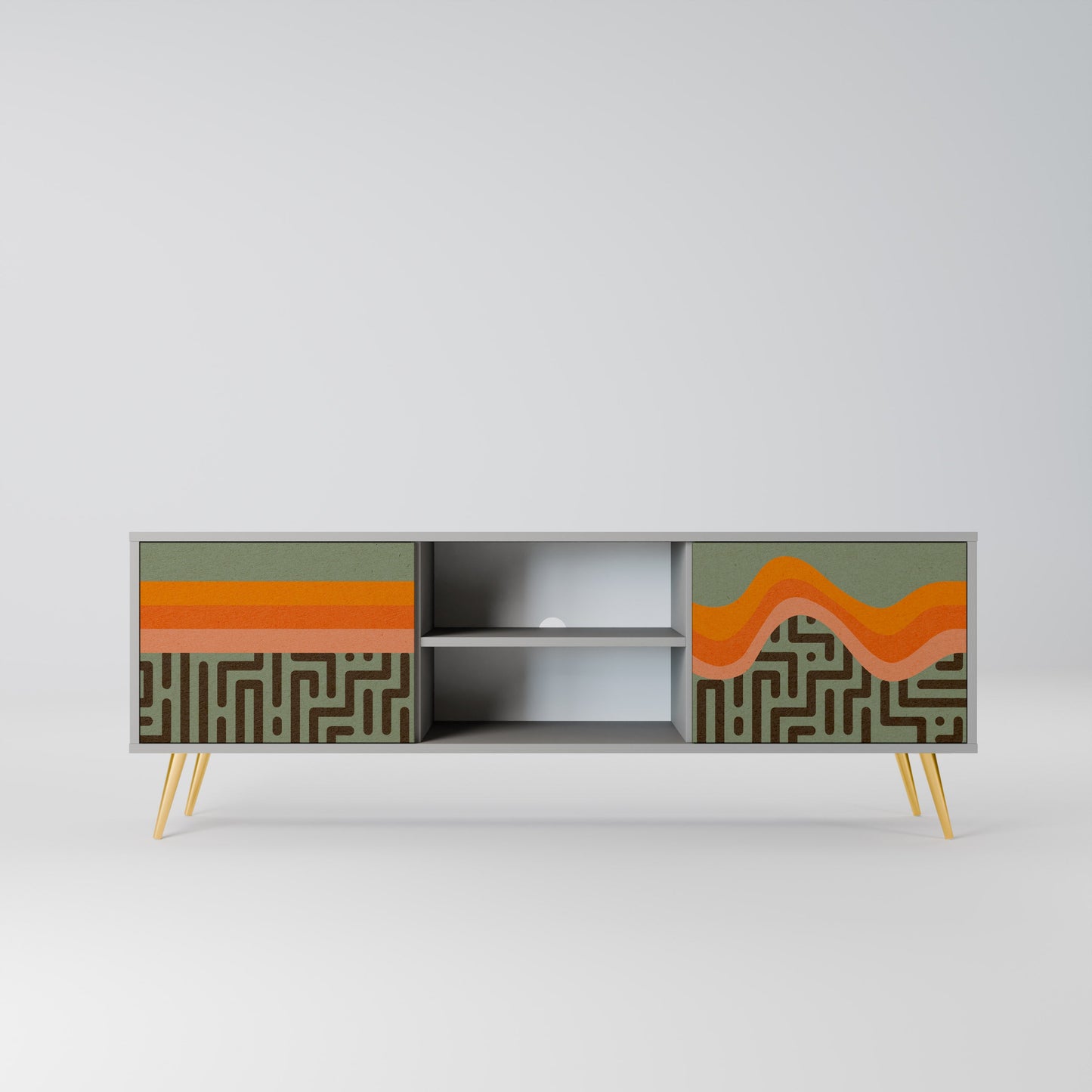 SIMPLE SOLUTIONS 2-Door TV Stand in Grey Finish