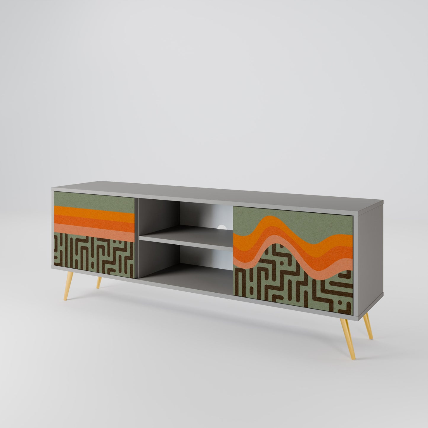 SIMPLE SOLUTIONS 2-Door TV Stand in Grey Finish