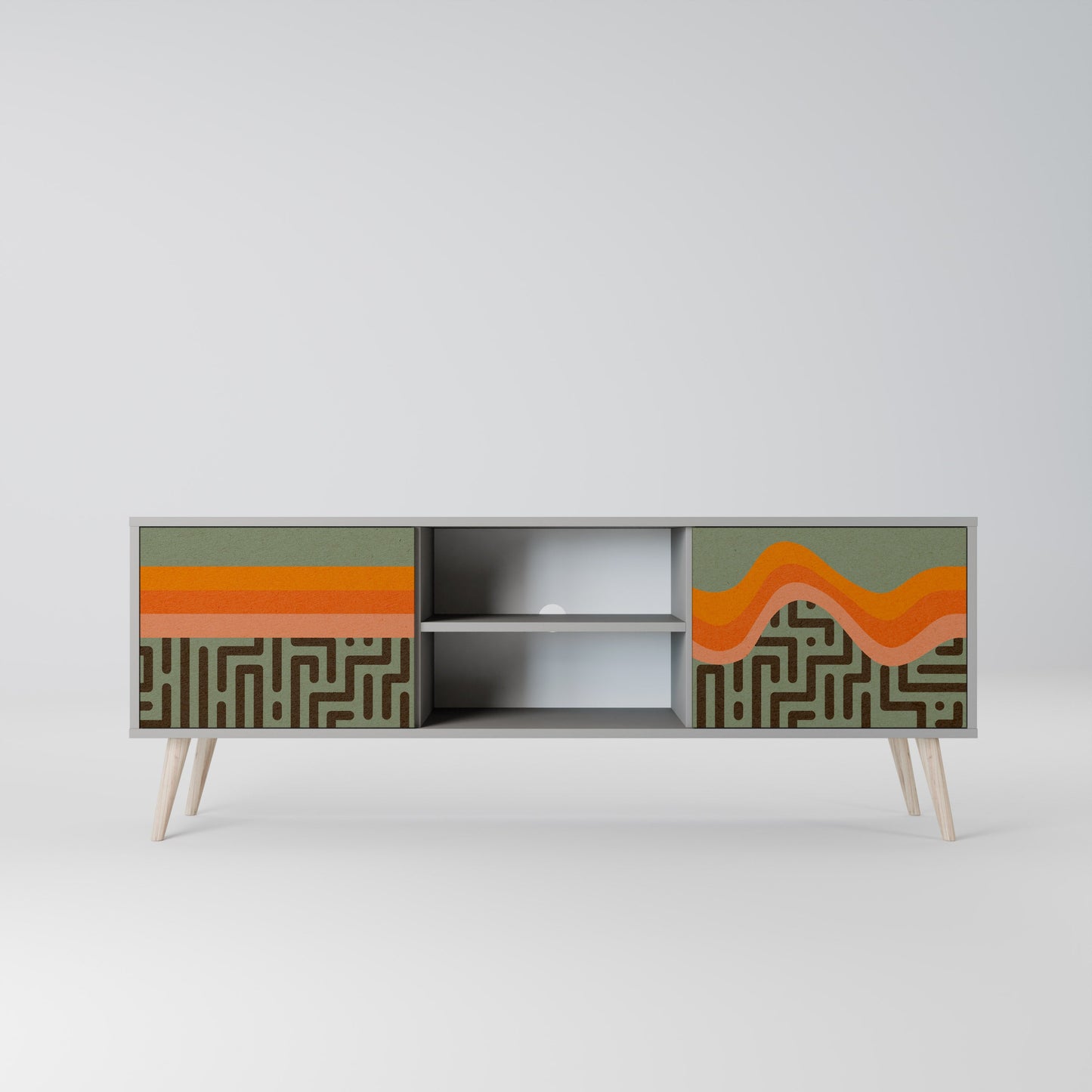 SIMPLE SOLUTIONS 2-Door TV Stand in Grey Finish