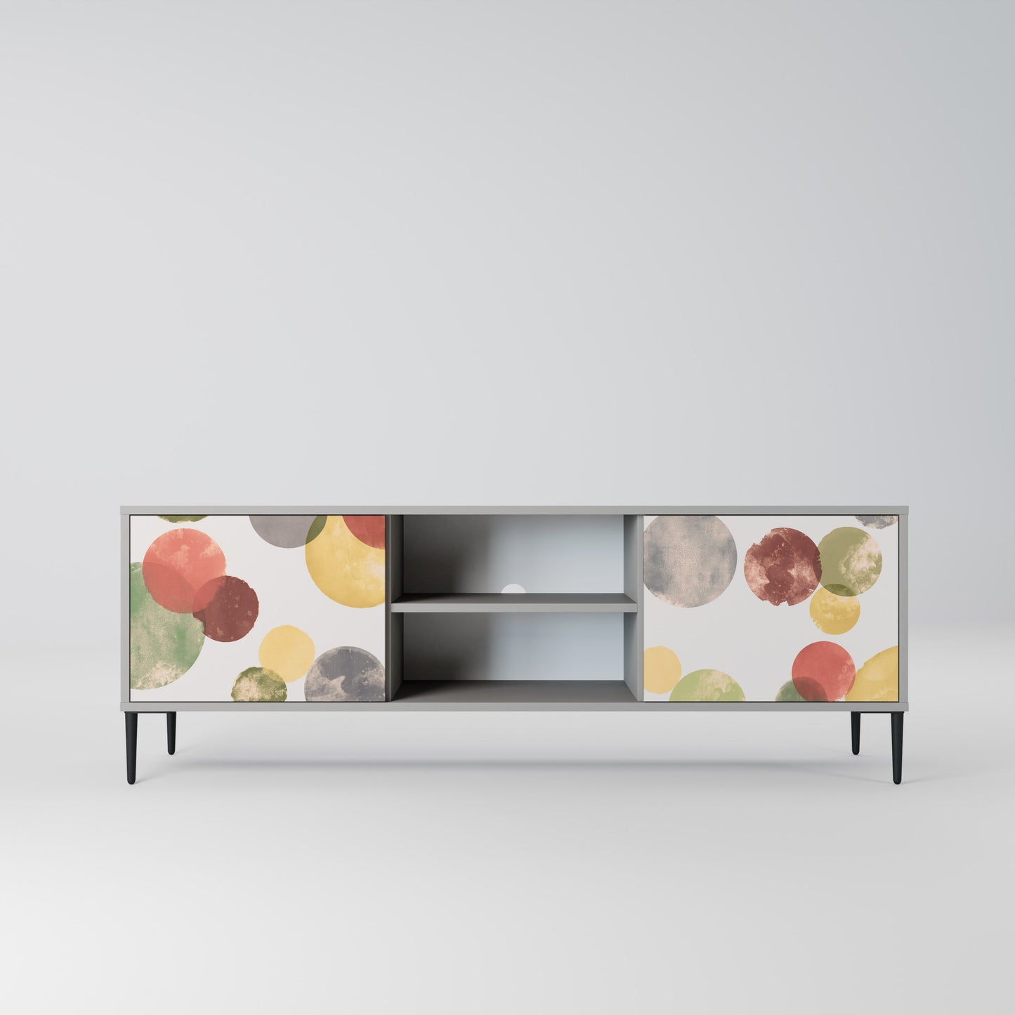 FLEETING HAPPINESS 2-Door TV Stand in Grey Finish