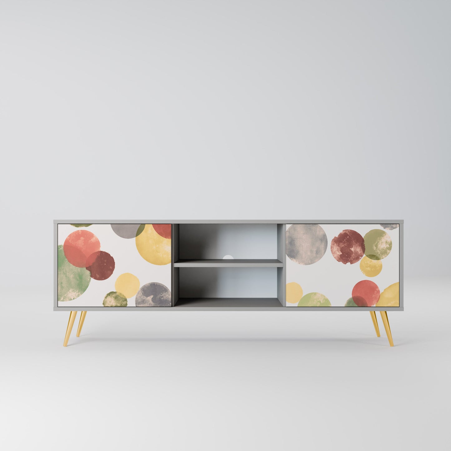 FLEETING HAPPINESS 2-Door TV Stand in Grey Finish
