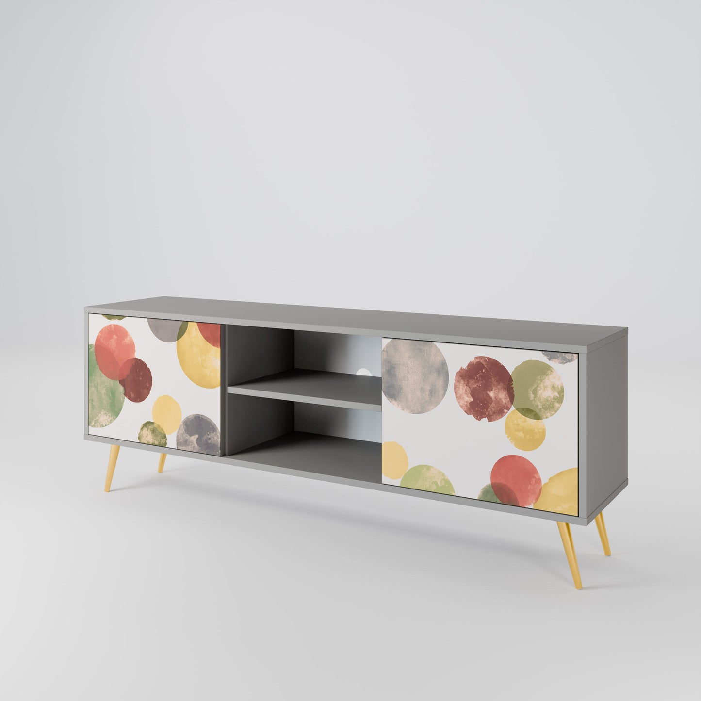 FLEETING HAPPINESS 2-Door TV Stand in Grey Finish