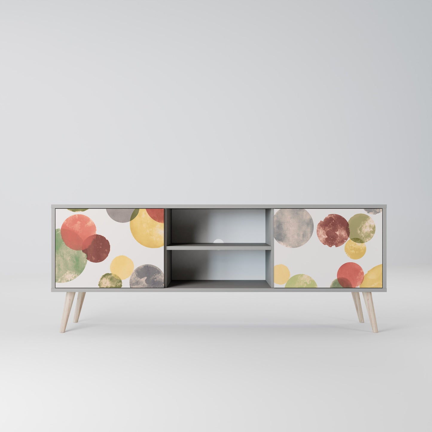 FLEETING HAPPINESS 2-Door TV Stand in Grey Finish