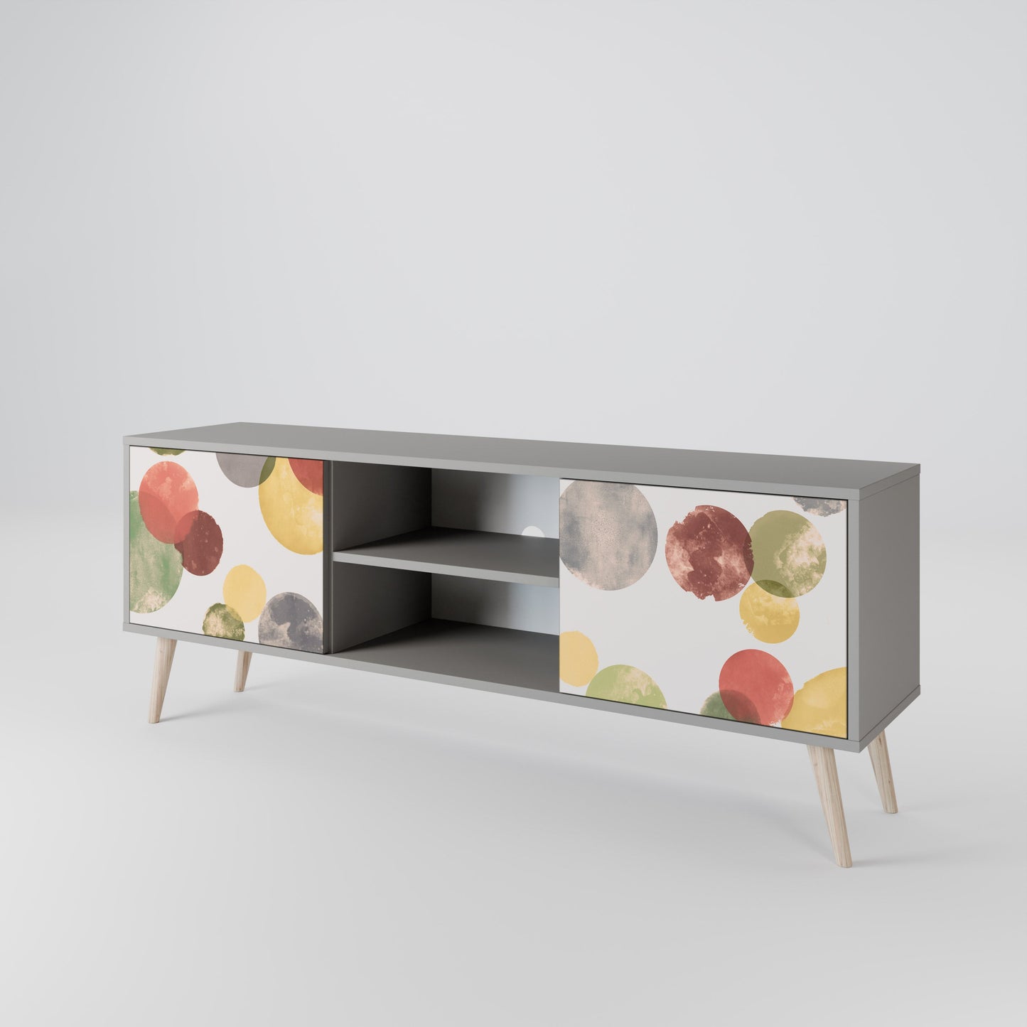 FLEETING HAPPINESS 2-Door TV Stand in Grey Finish