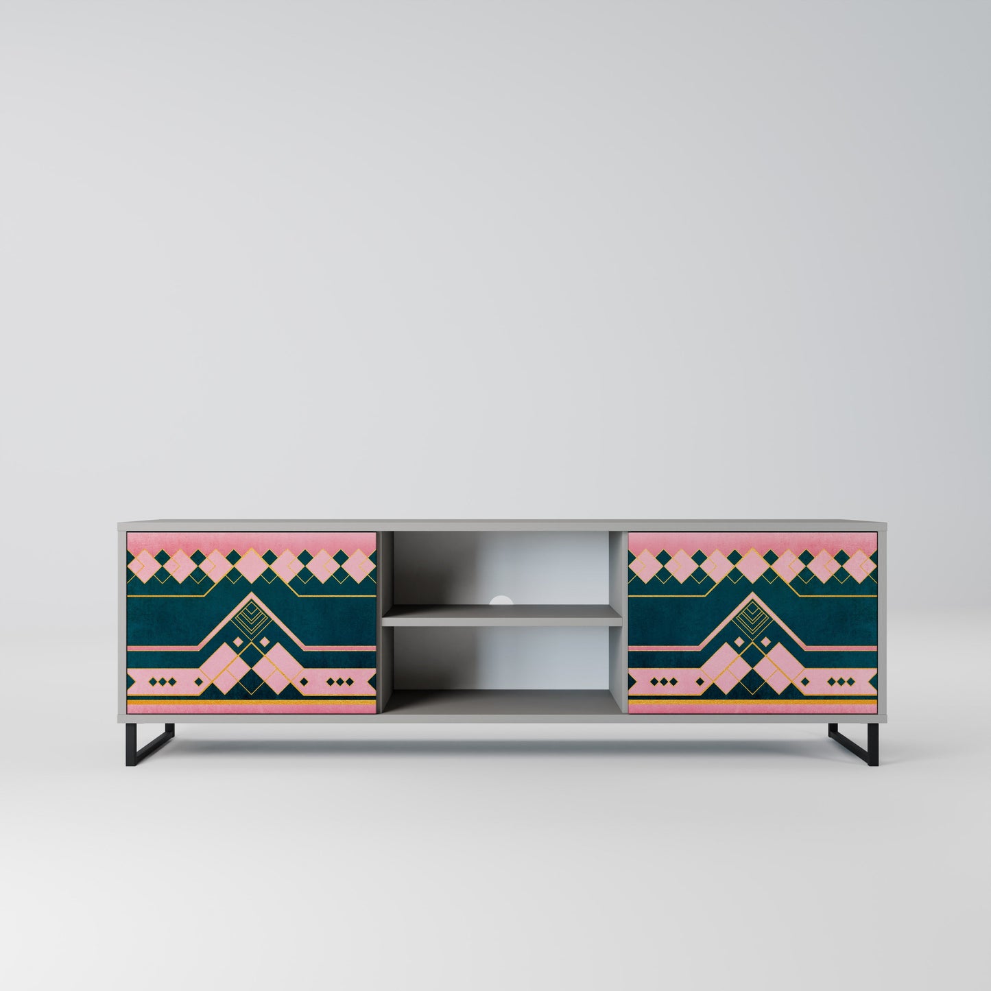 ROYAL COMPOSITION 2-Door TV Stand in Grey Finish