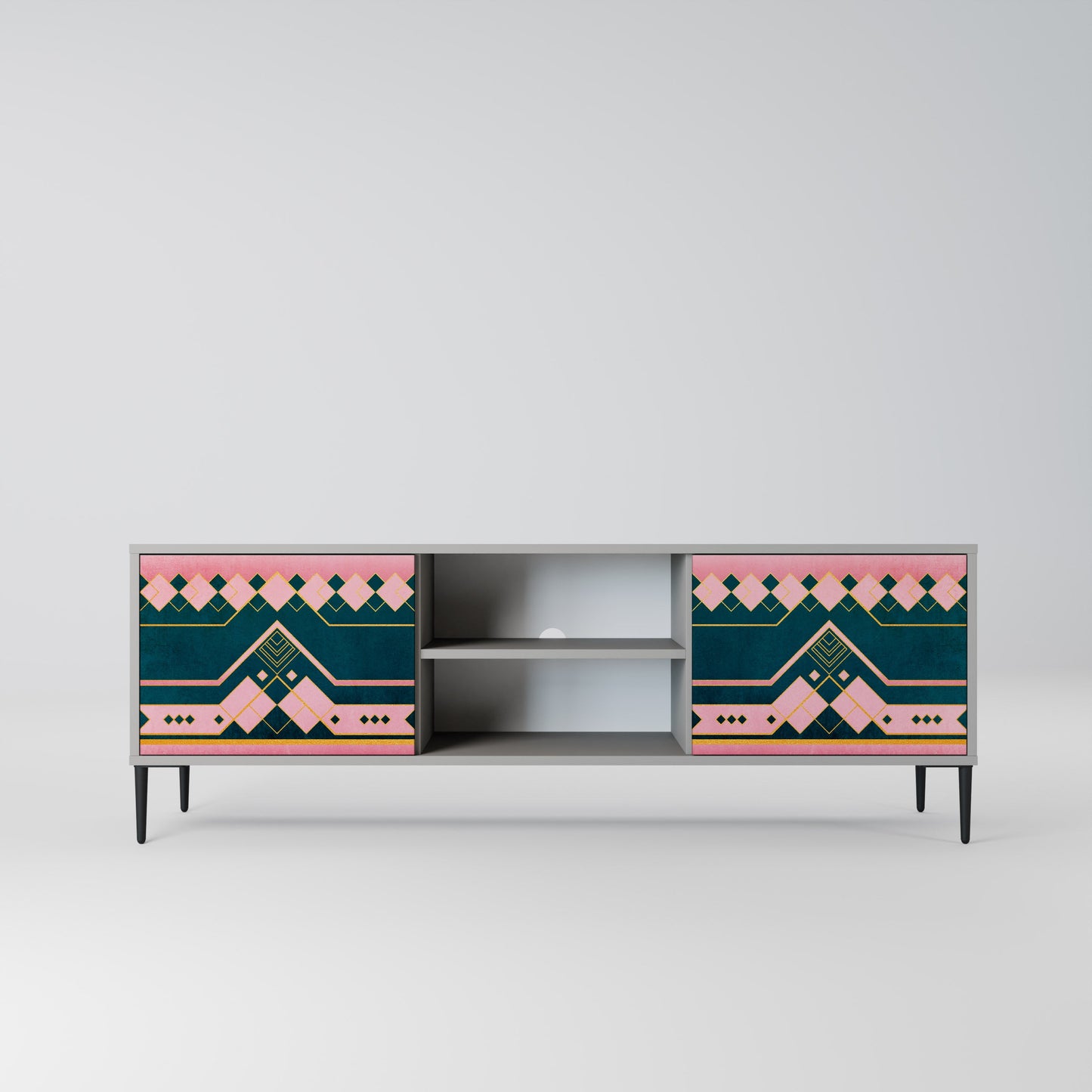 ROYAL COMPOSITION 2-Door TV Stand in Grey Finish