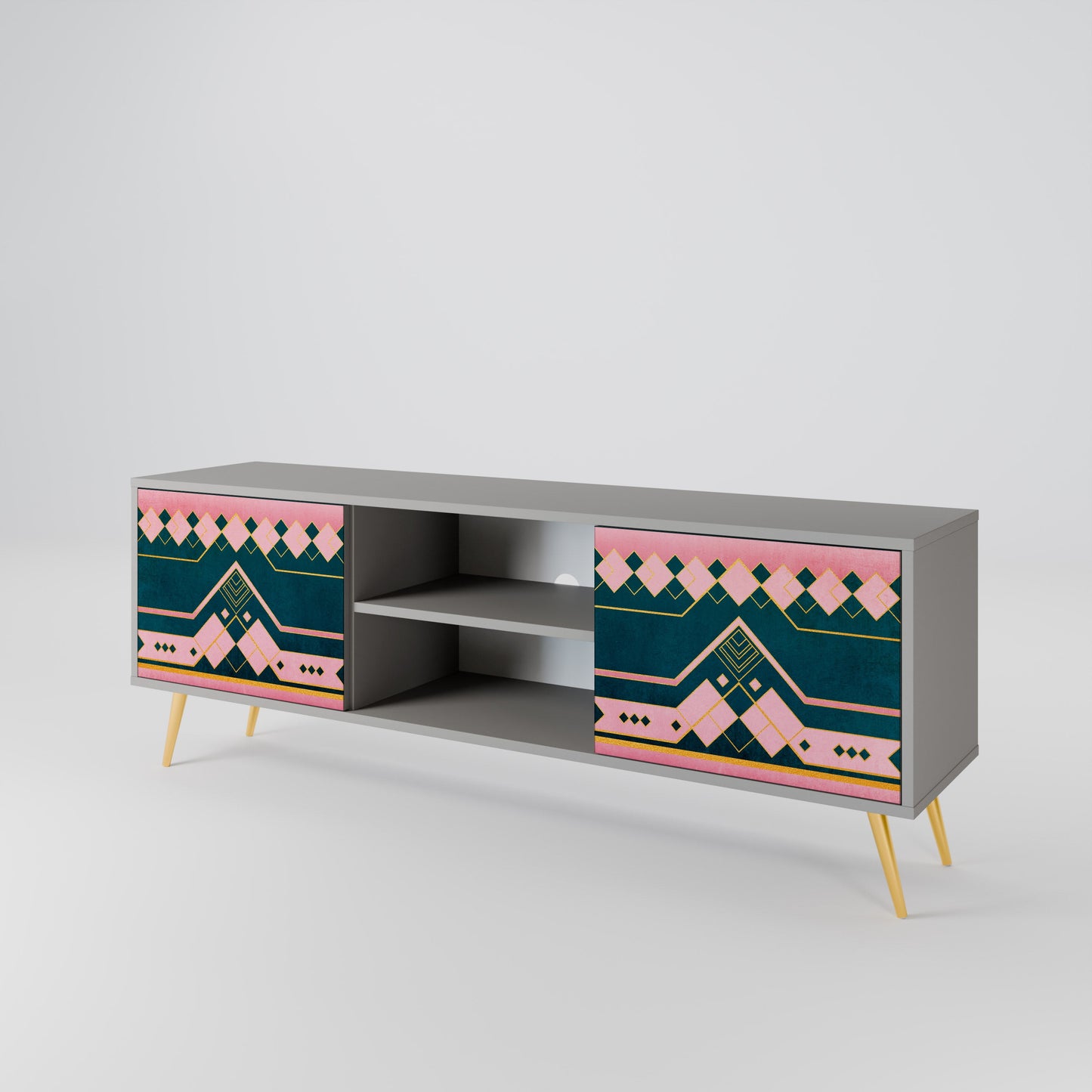 ROYAL COMPOSITION 2-Door TV Stand in Grey Finish