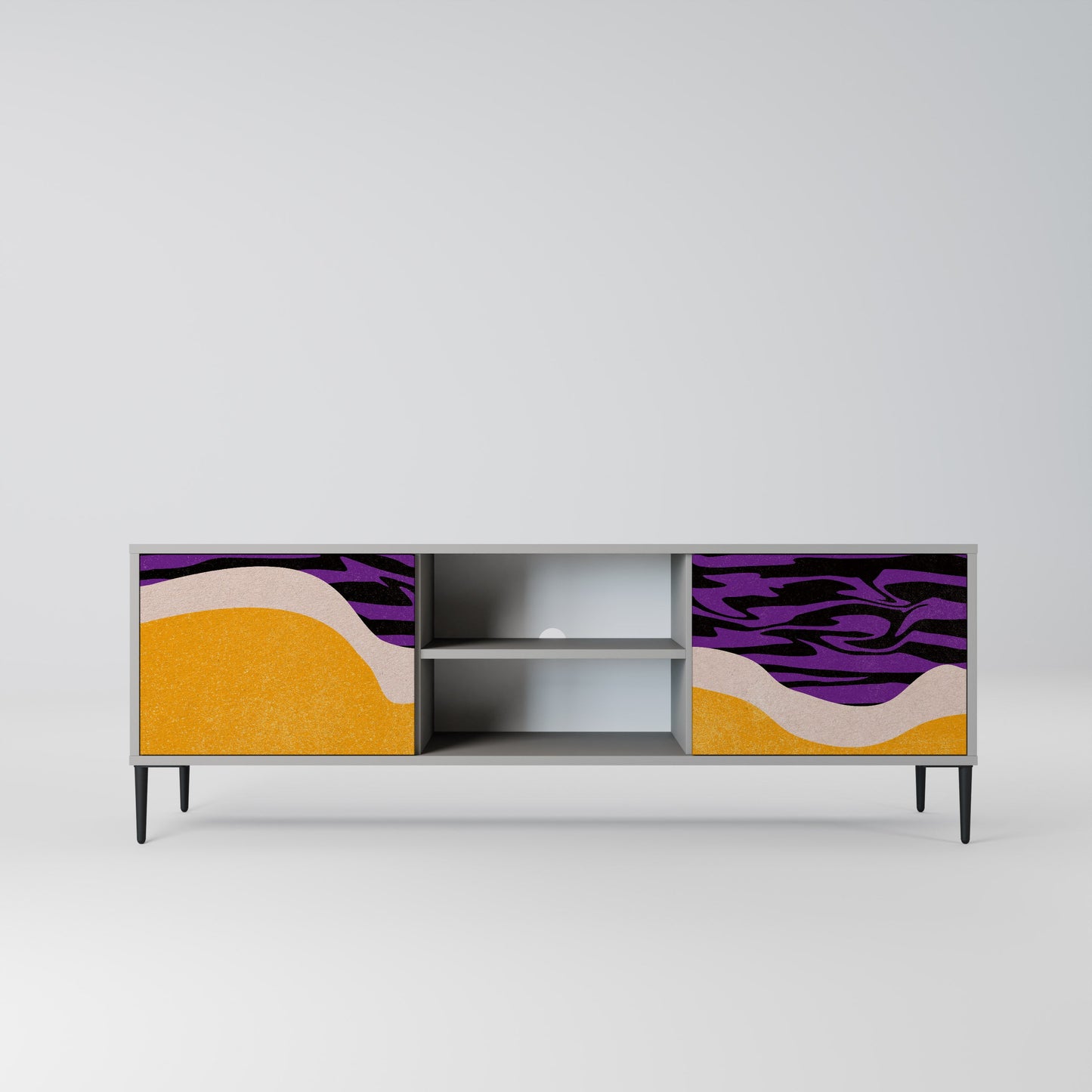 INDEPENDENT BORDER 2-Door TV Stand in Grey Finish