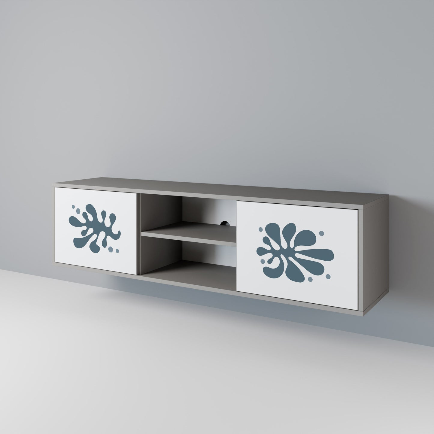 WONDERLAND VEGETATION 2-Door TV Stand in Grey Finish
