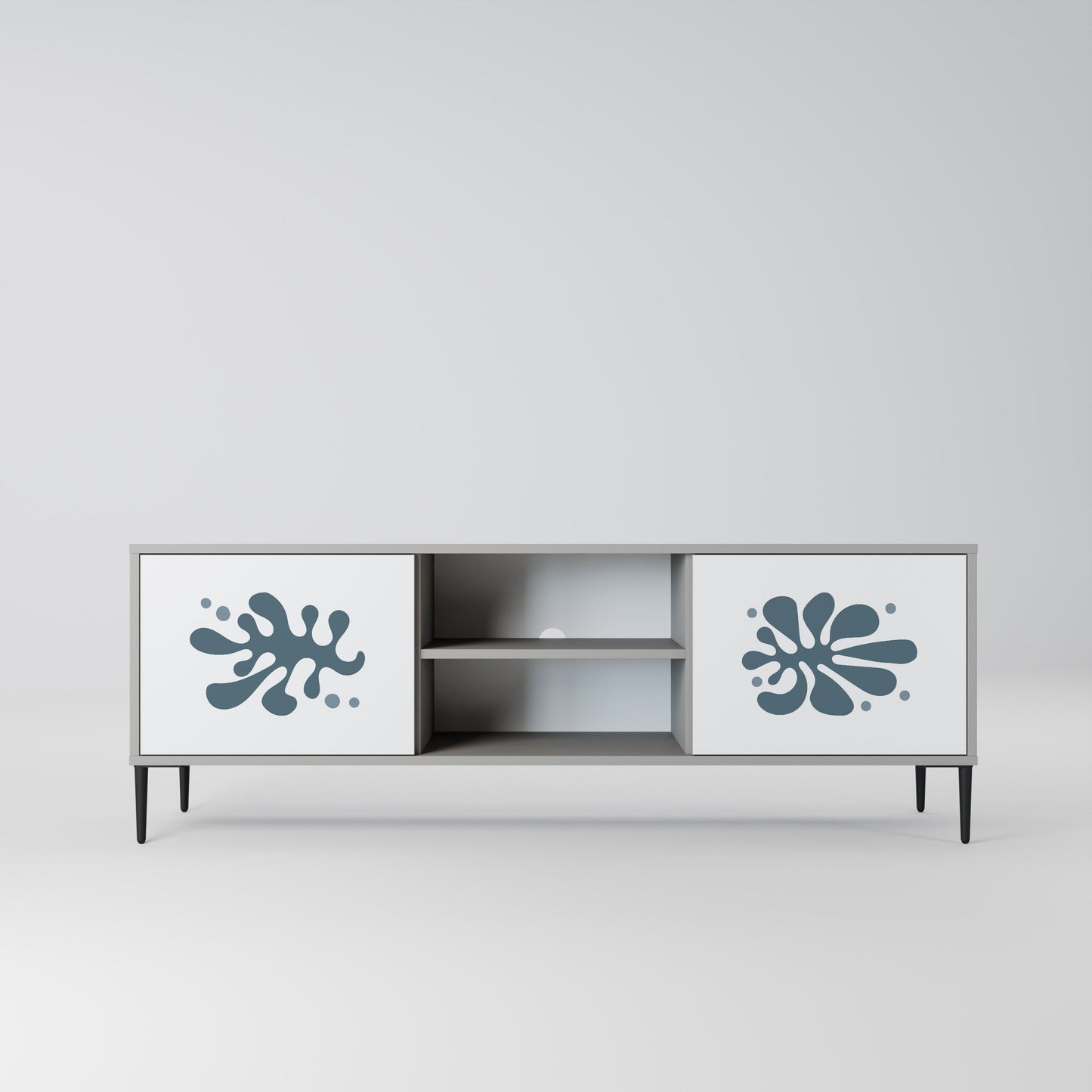 WONDERLAND VEGETATION 2-Door TV Stand in Grey Finish