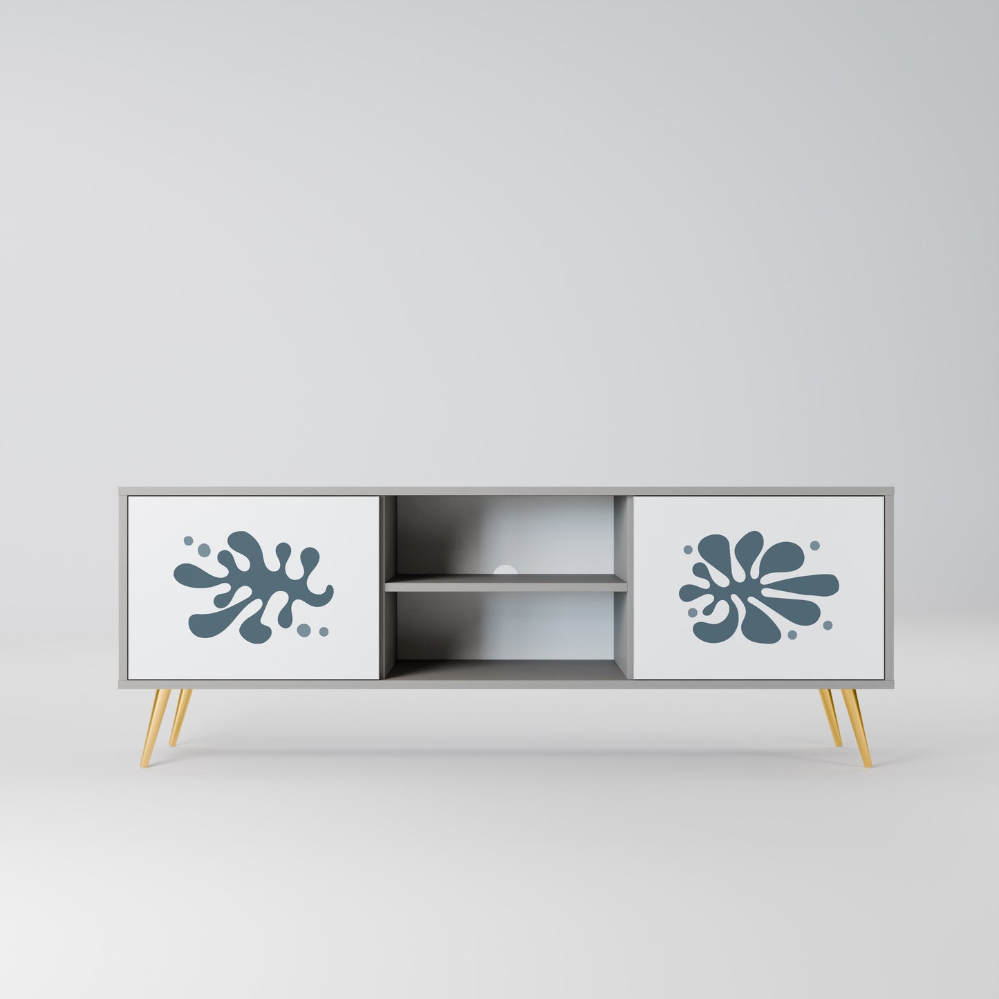 WONDERLAND VEGETATION 2-Door TV Stand in Grey Finish