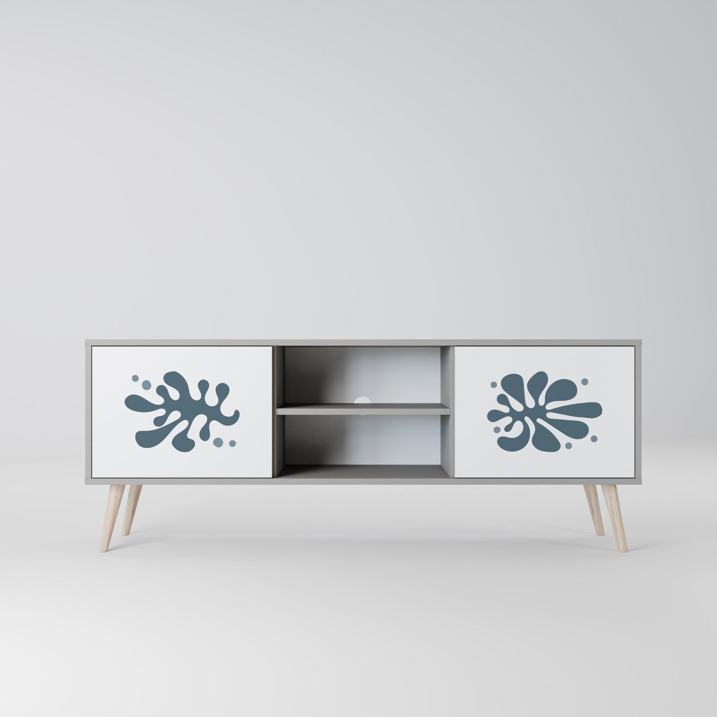 WONDERLAND VEGETATION 2-Door TV Stand in Grey Finish