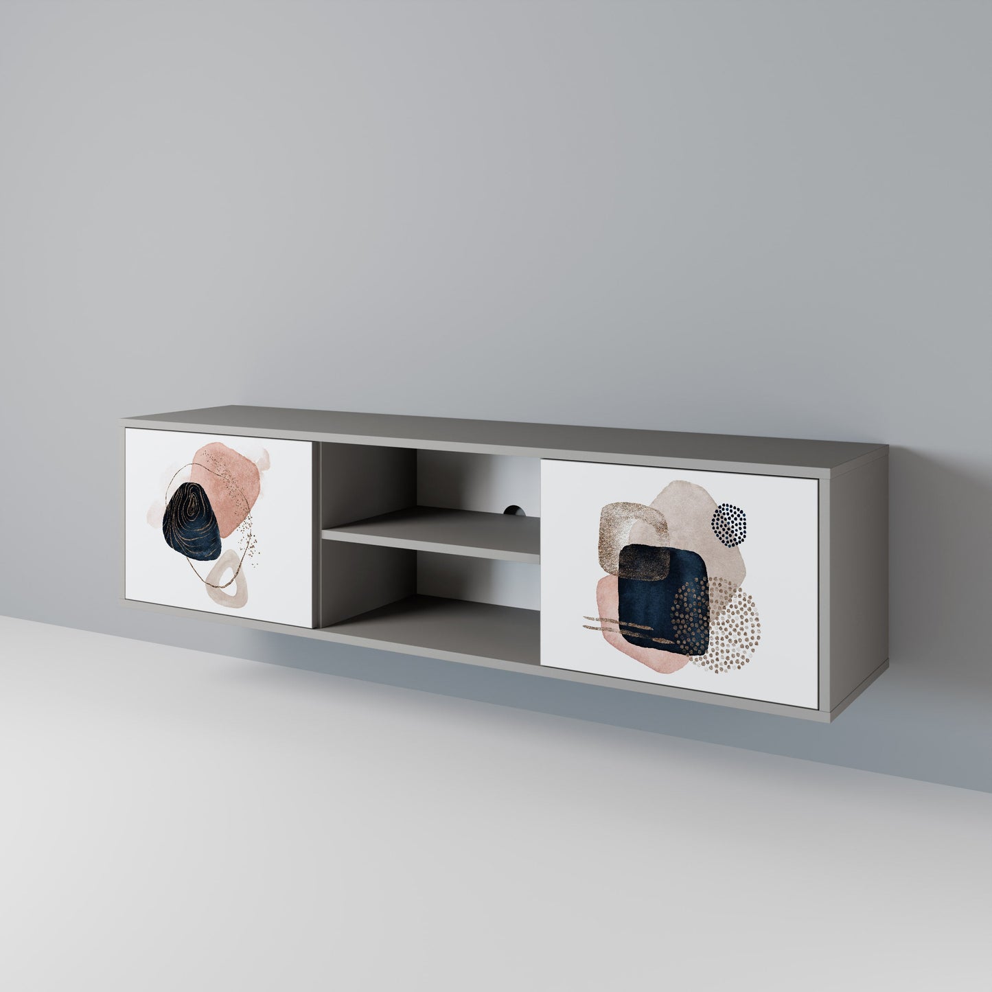 COLORFUL SHAPES 2-Door TV Stand in Grey Finish