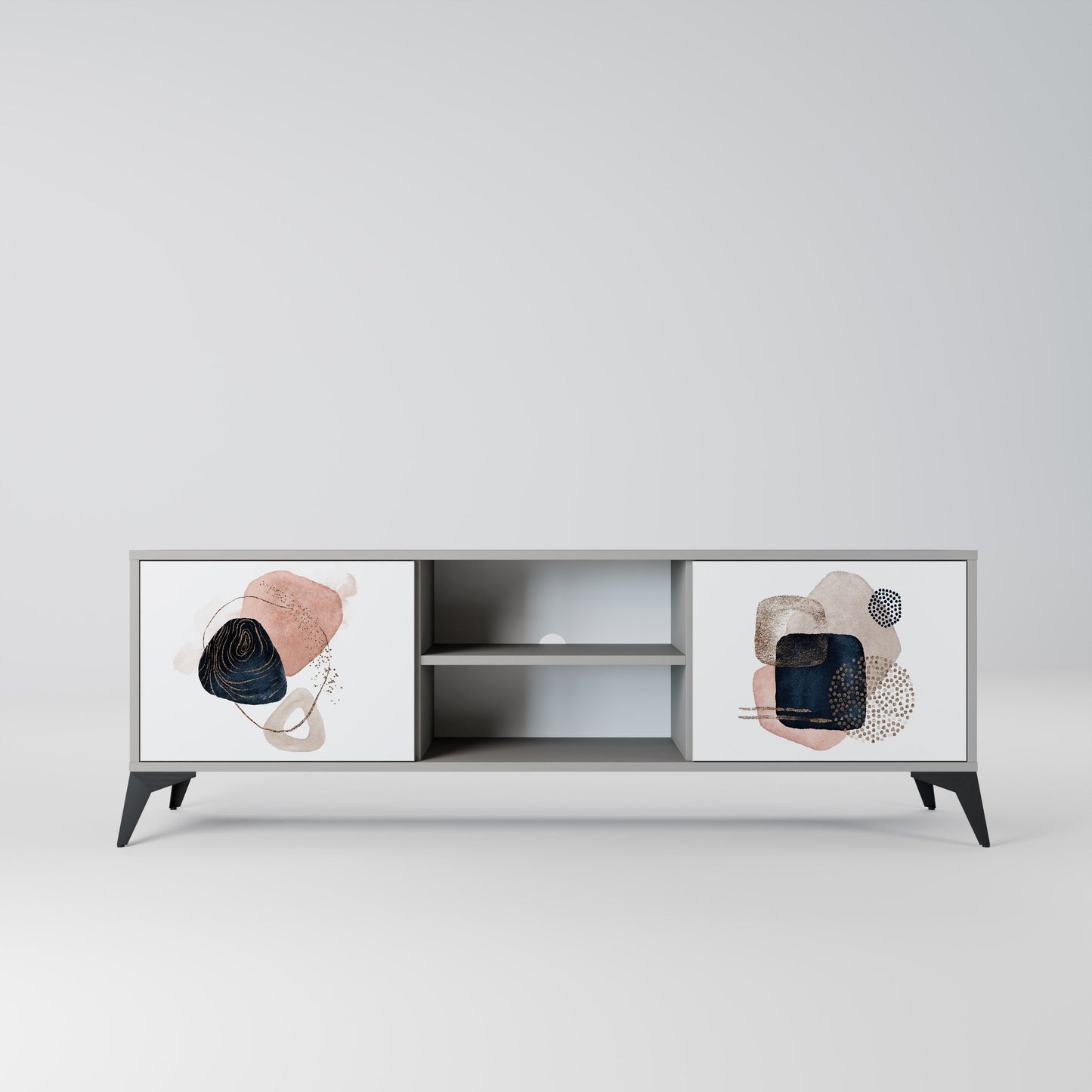 COLORFUL SHAPES 2-Door TV Stand in Grey Finish