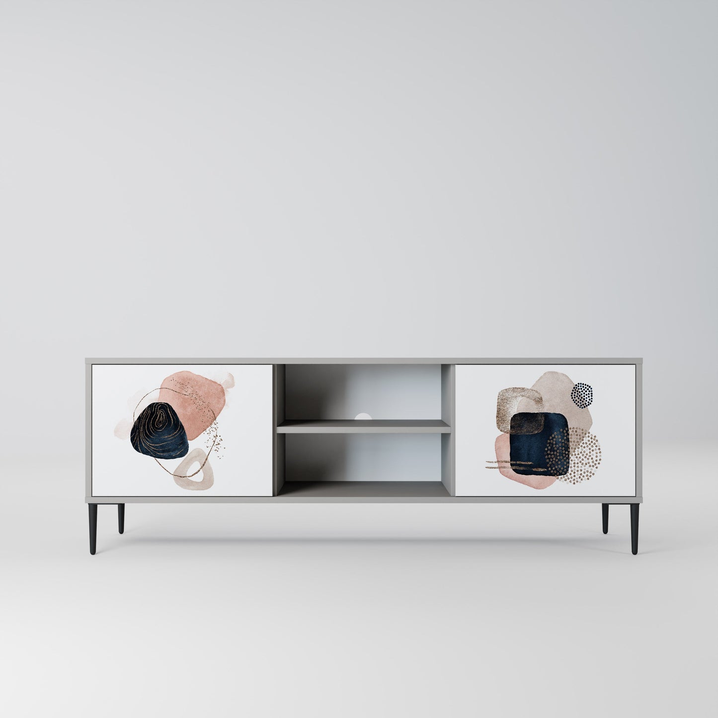 COLORFUL SHAPES 2-Door TV Stand in Grey Finish