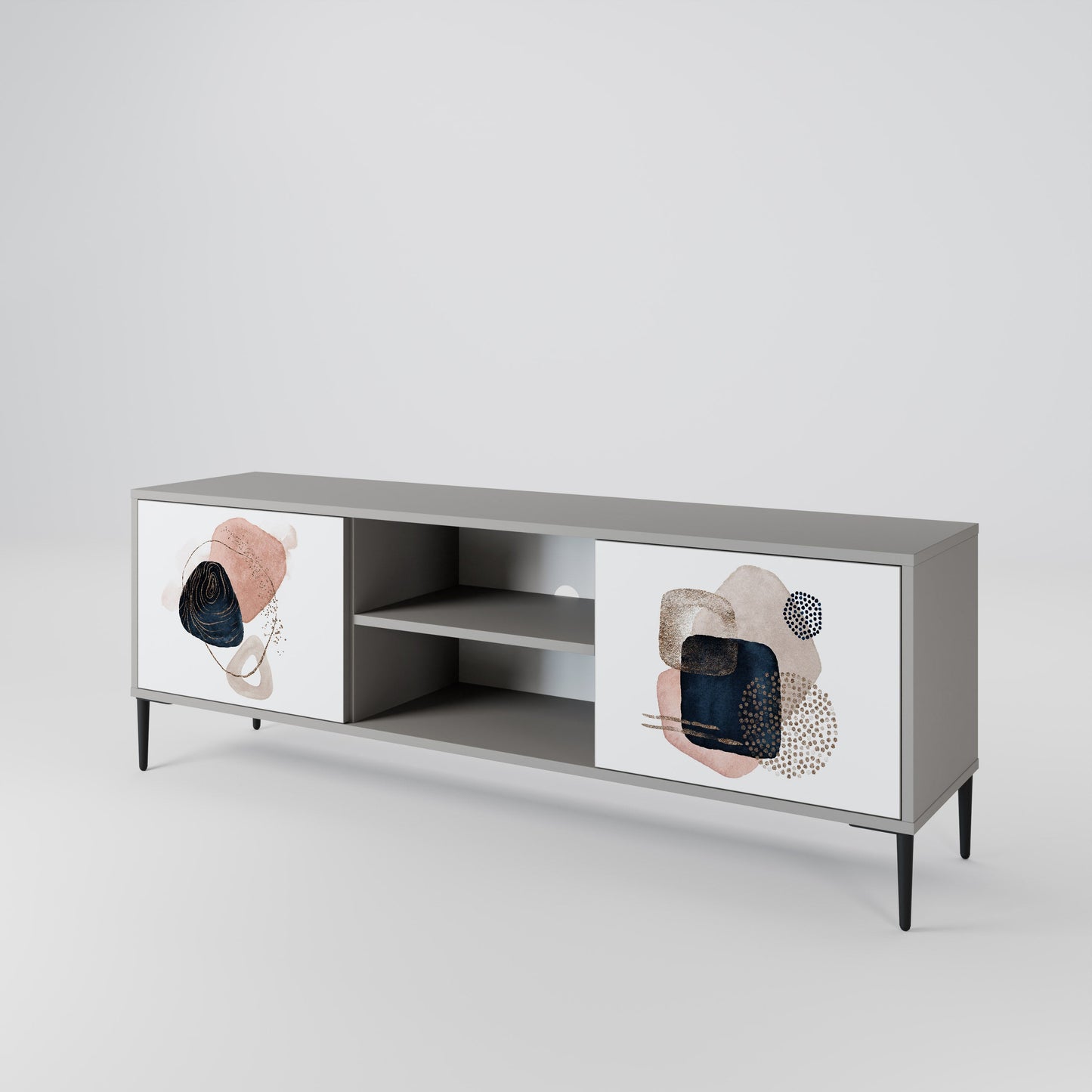 COLORFUL SHAPES 2-Door TV Stand in Grey Finish