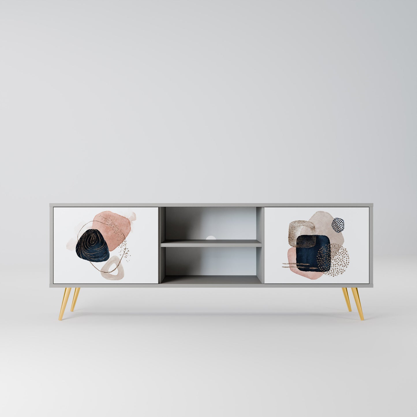 COLORFUL SHAPES 2-Door TV Stand in Grey Finish