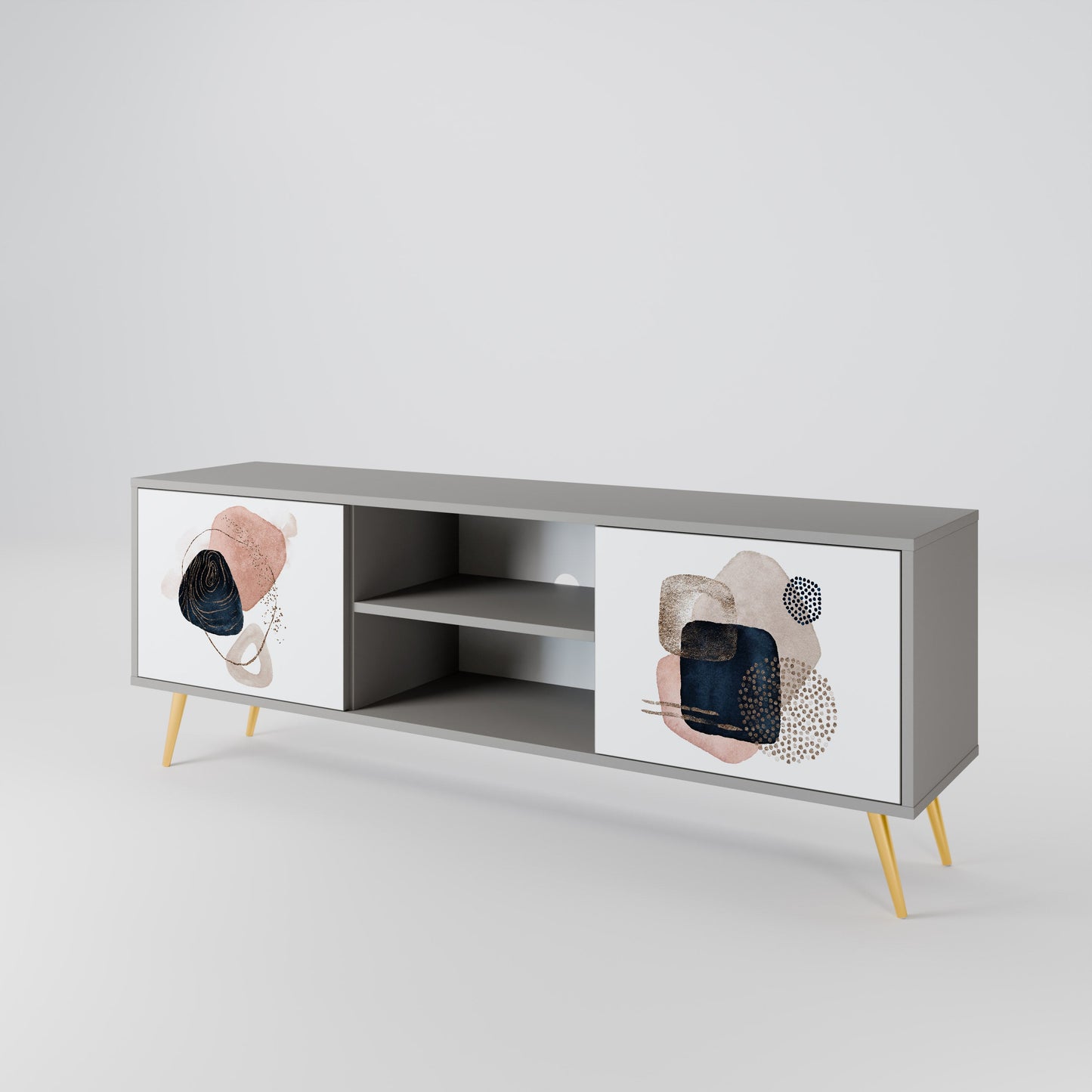 COLORFUL SHAPES 2-Door TV Stand in Grey Finish