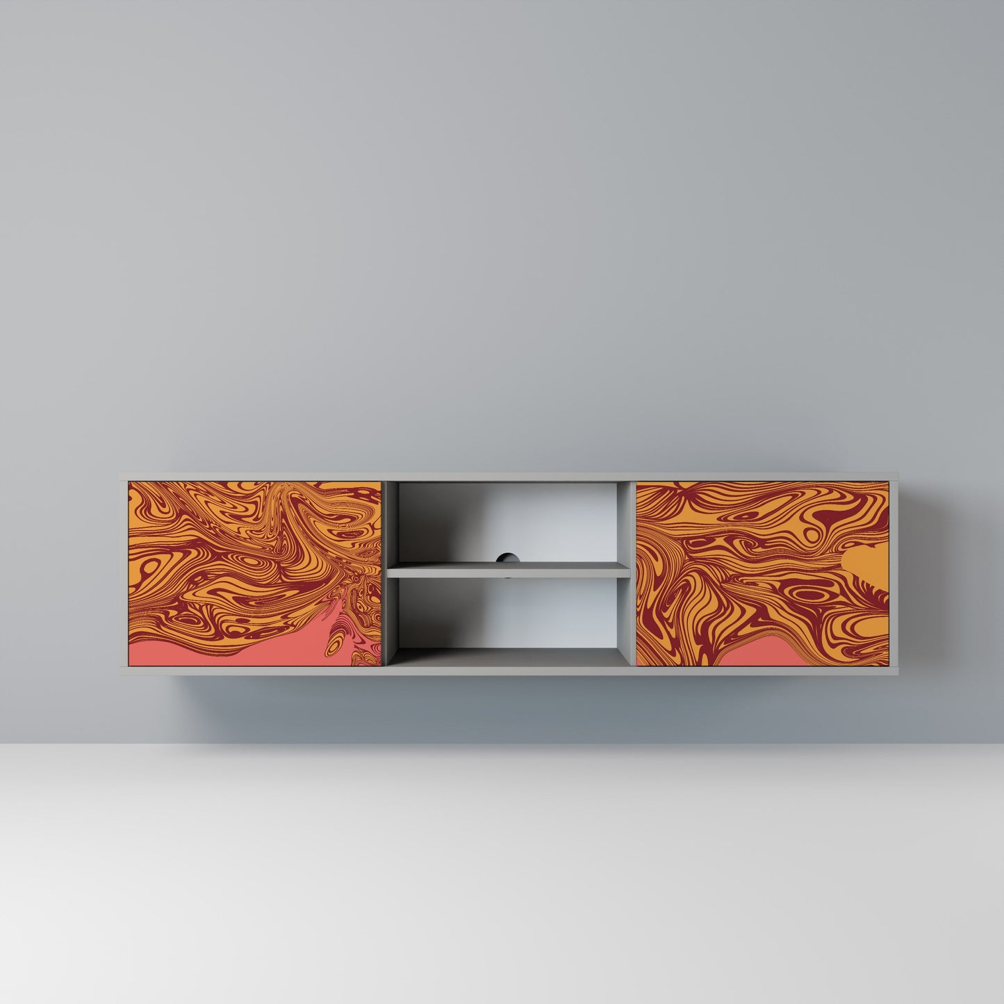 FLOATING THOUGHTS 2-Door TV Stand in Grey Finish