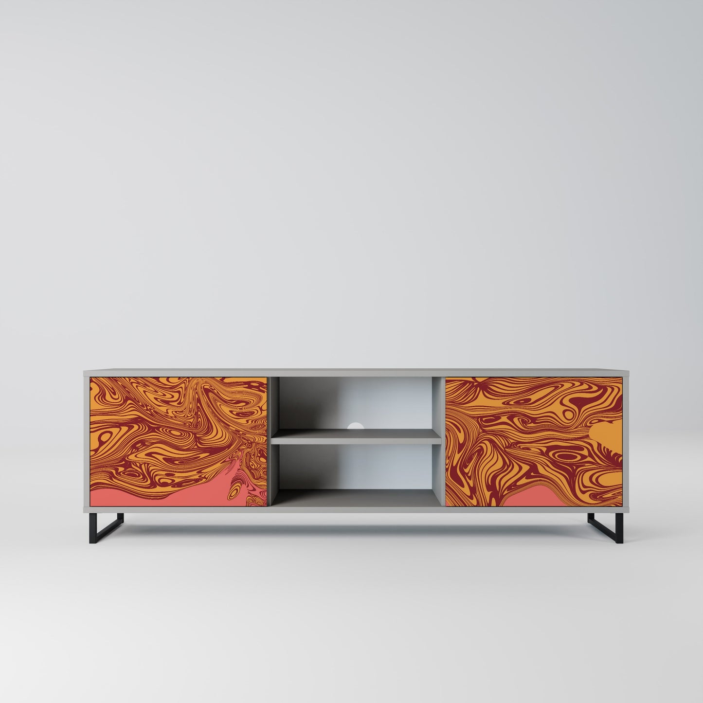 FLOATING THOUGHTS 2-Door TV Stand in Grey Finish