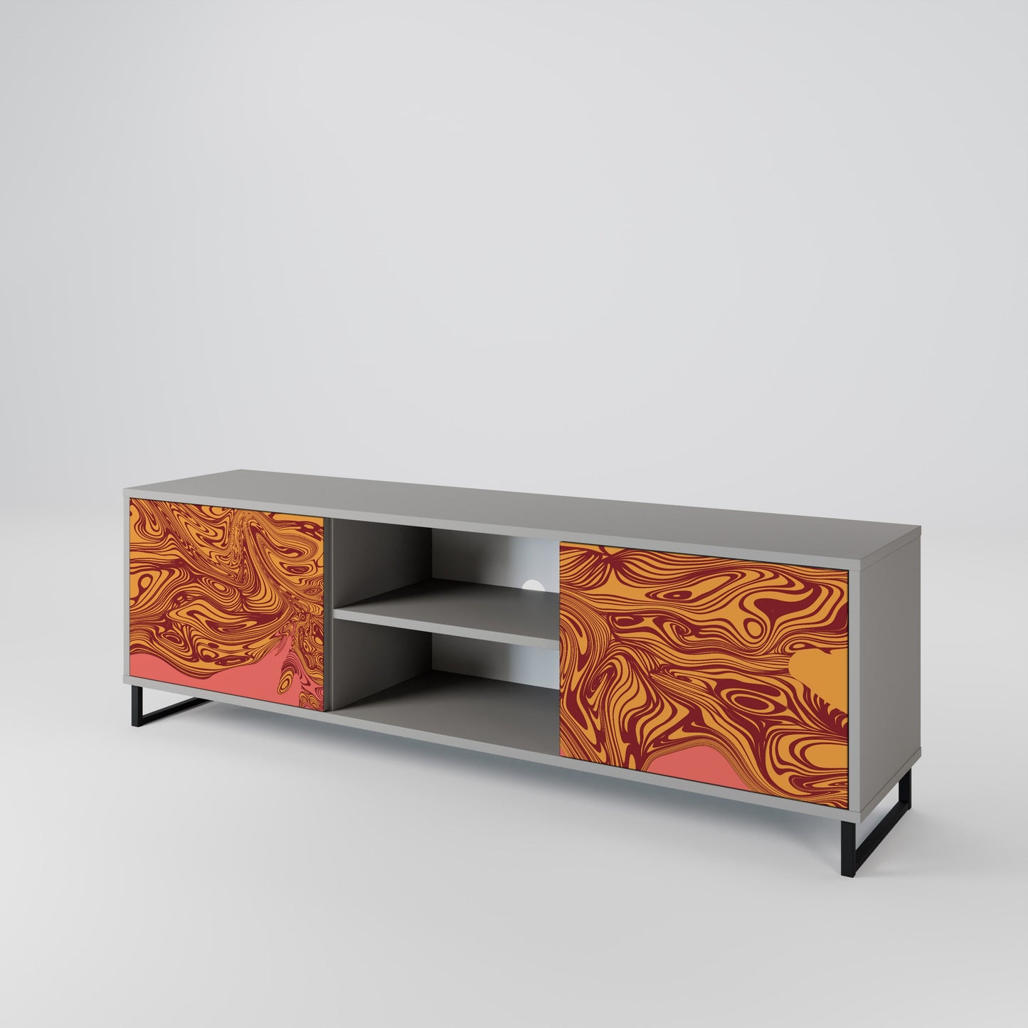 FLOATING THOUGHTS 2-Door TV Stand in Grey Finish