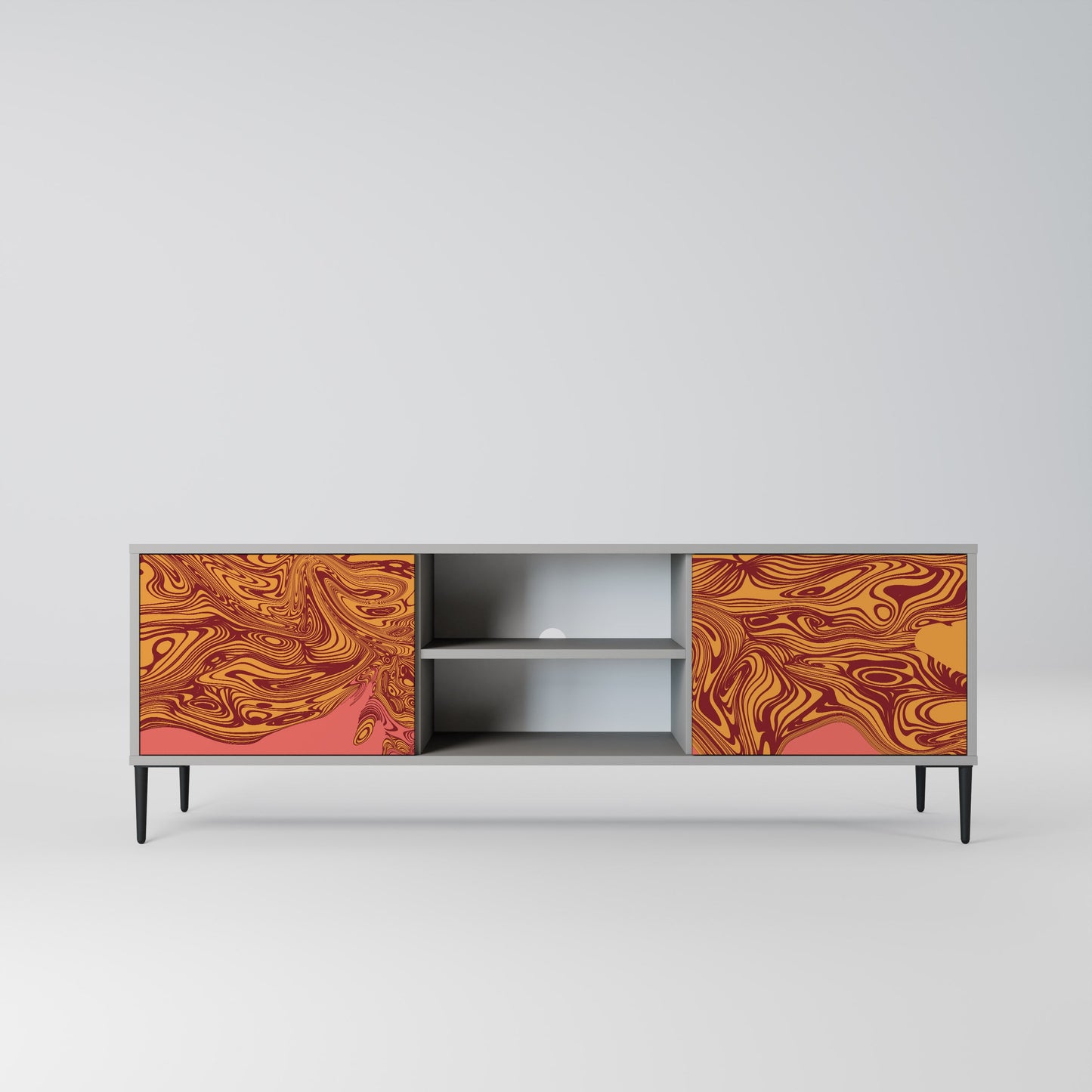 FLOATING THOUGHTS 2-Door TV Stand in Grey Finish
